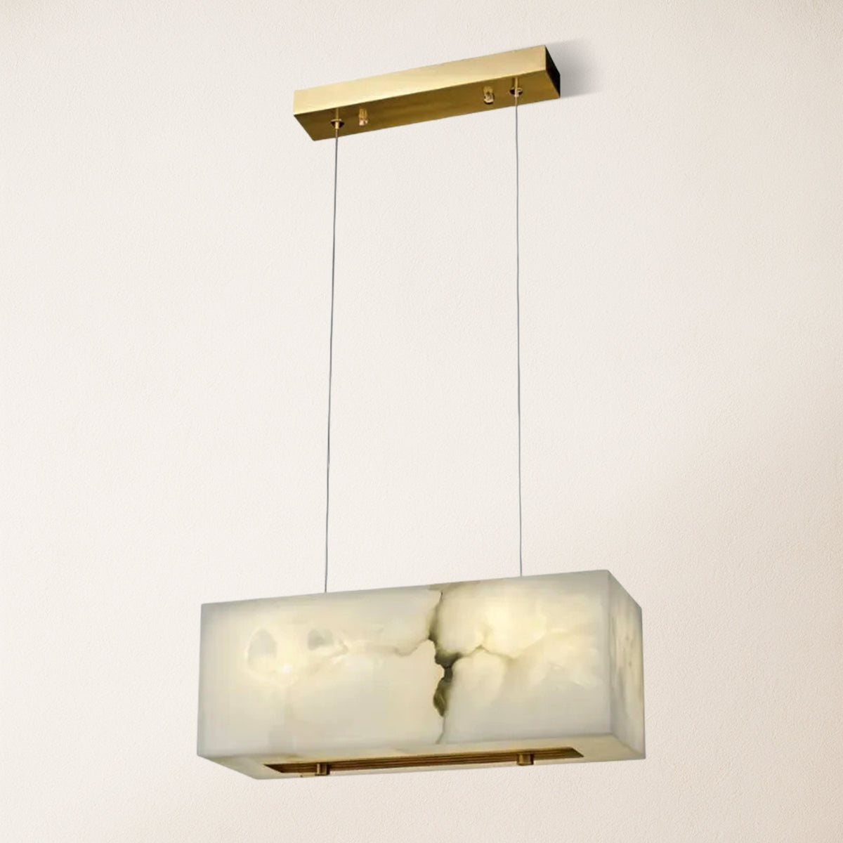 Dave Alabaster Cuboid Dining Room Chandelier 17.7"W#Finish_Gold