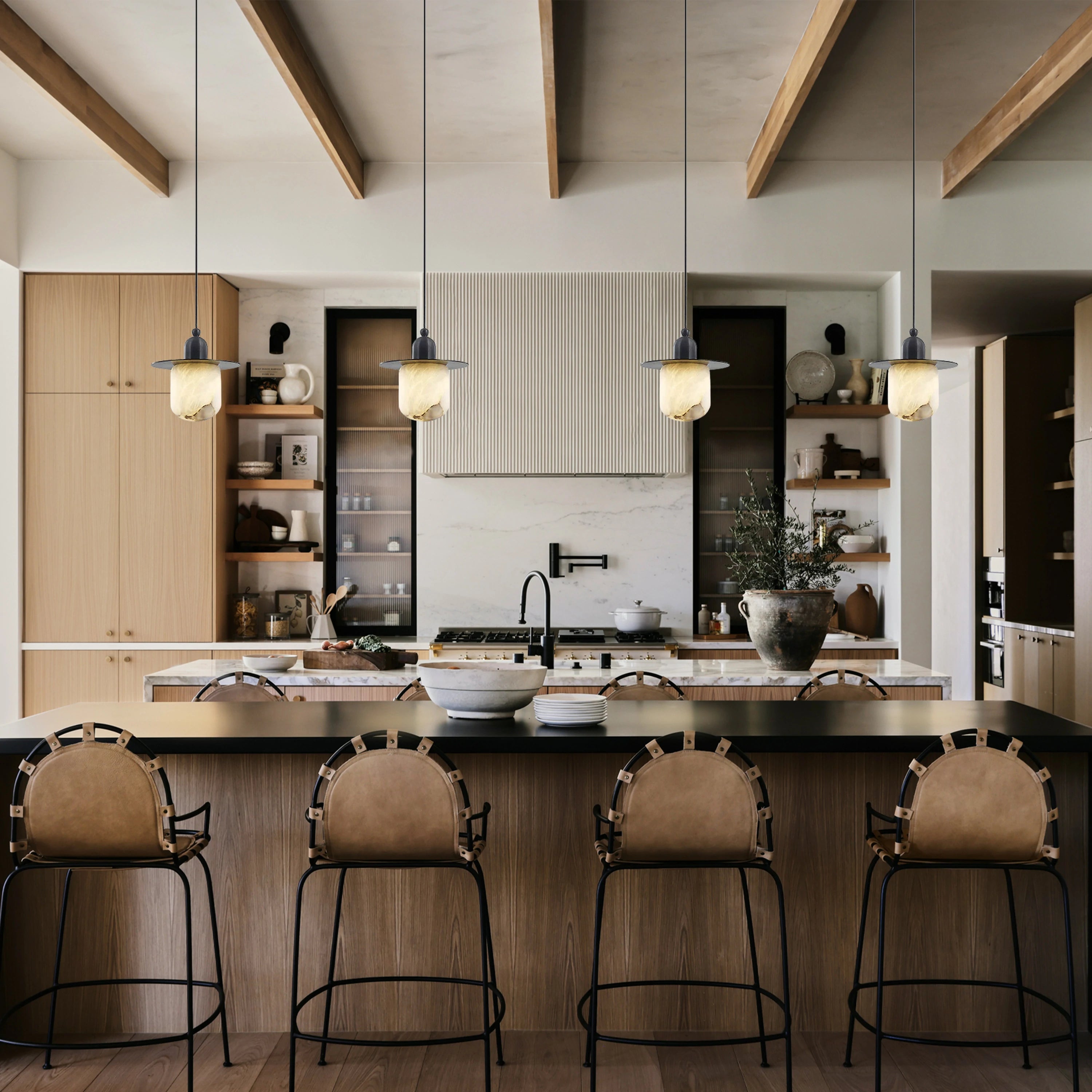 Bloom Alabaster Grace Pendant 8" H