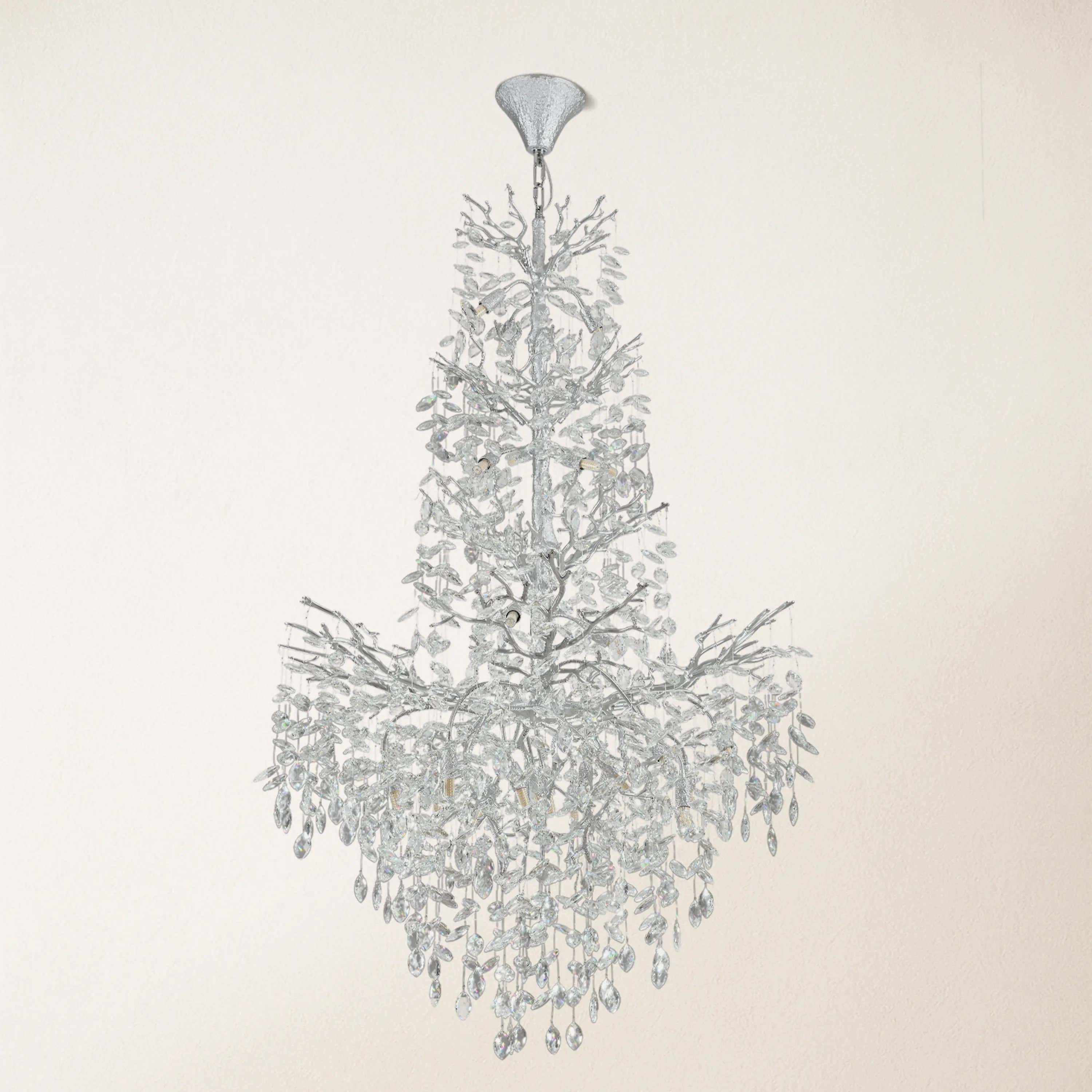 Frostleaf Crystal Cascade Grand Staircase Chandelier 61"H
