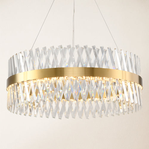 Vetro Prism Crystal Round Chandelier 31.5"D