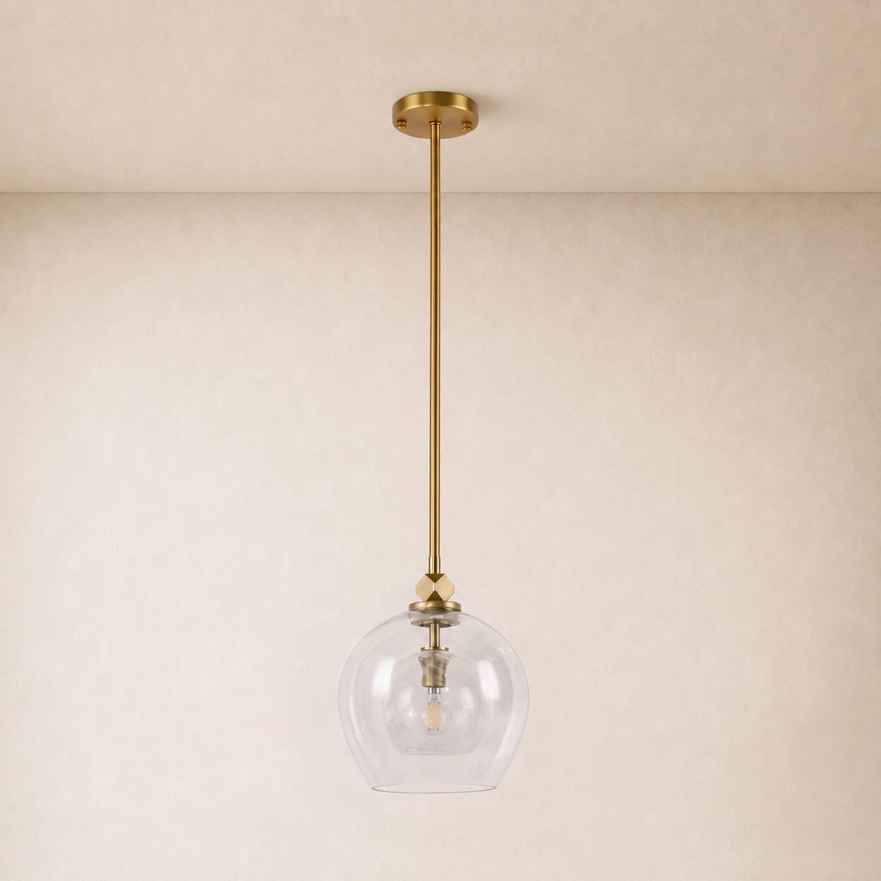 Aurevin Clear Glass Globe Pendant 9.8"D