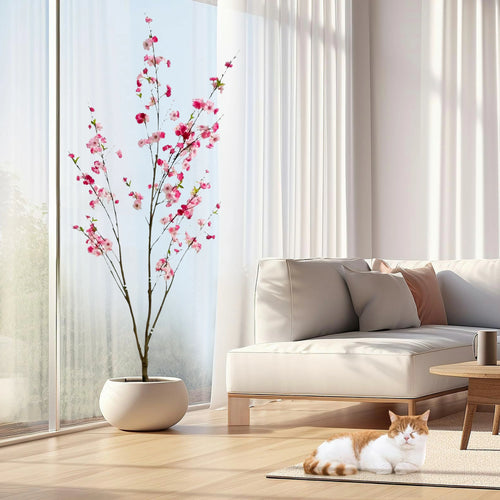 Faux Big Cherry Blossom Tree 73"H