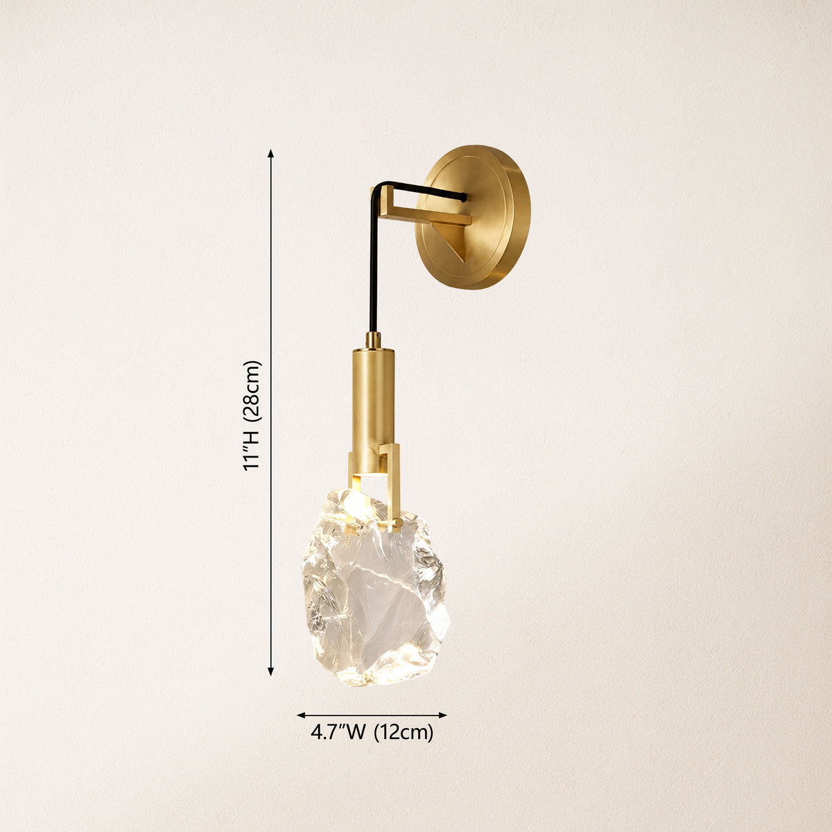 Irregular Crystal Shad Wall Sconce H11"