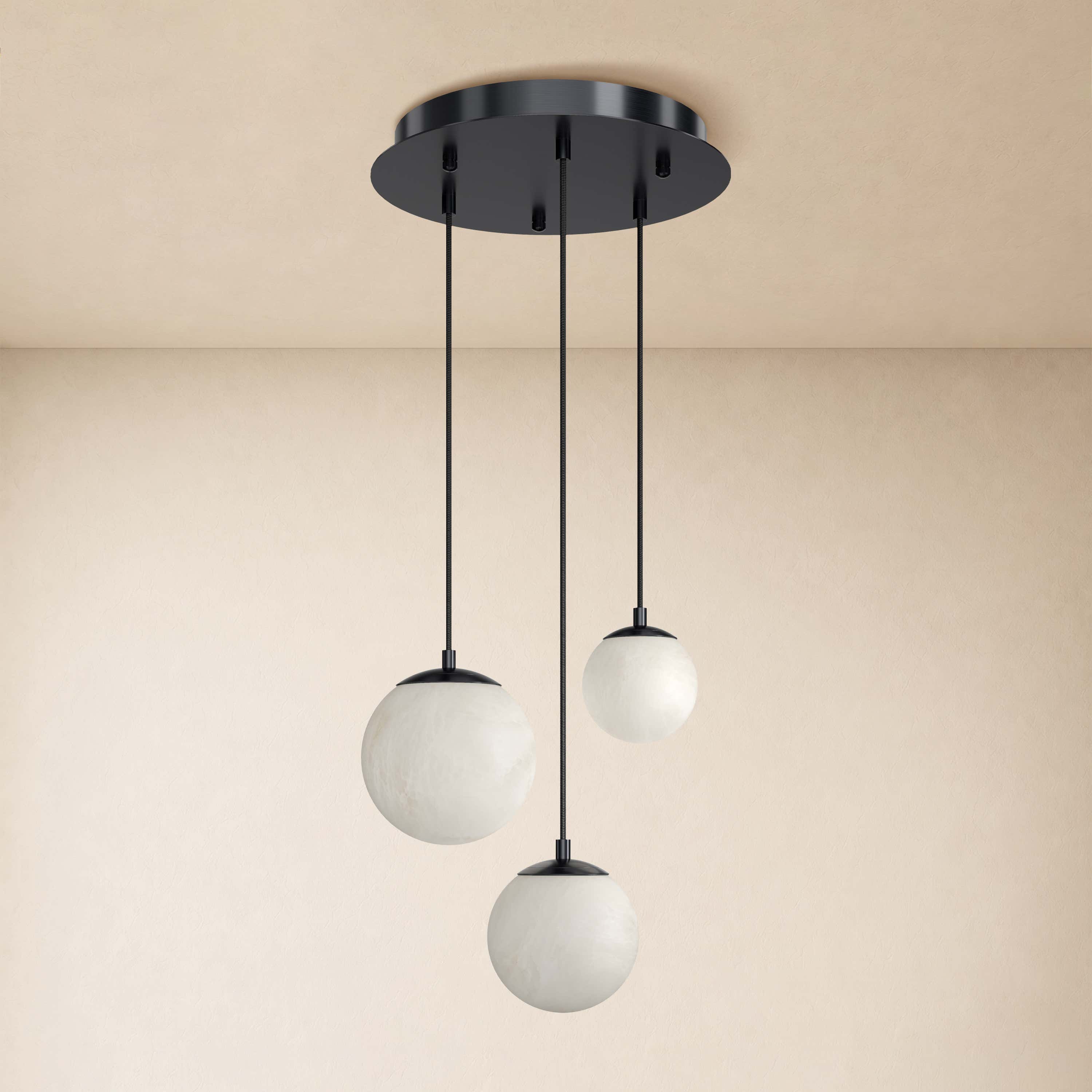 Elviora Resin Alabaster Globe Round Chandelier