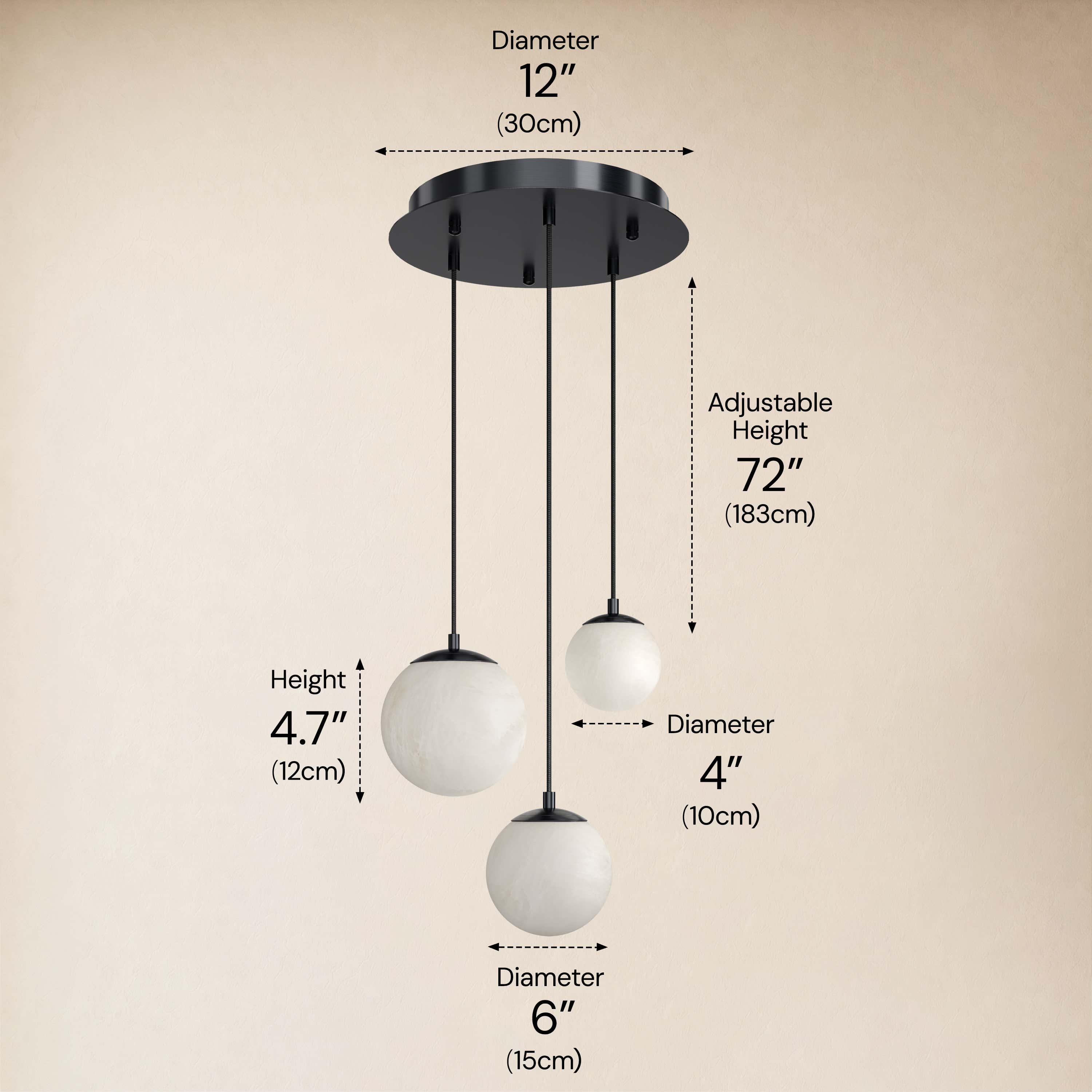 Elviora Resin Alabaster Globe Round Chandelier