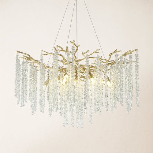 Snow Tree Branch Crystal Chandelier 30"D