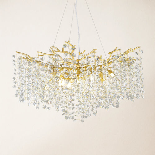 Lustre Branches Crystal Round Chandelier for All Rooms 30"