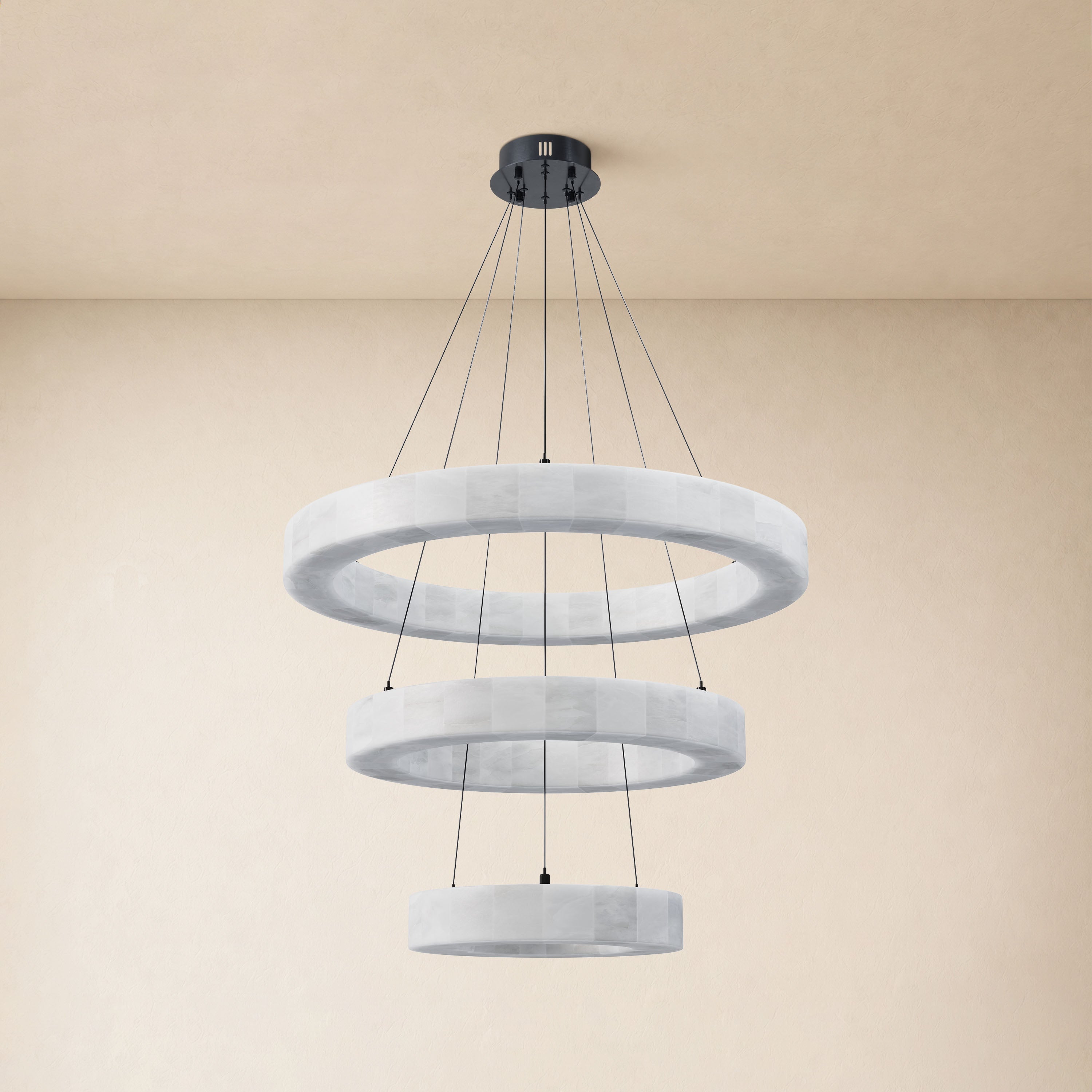 Soluna Alabaster 3 Tiered Custom Round Chandelier