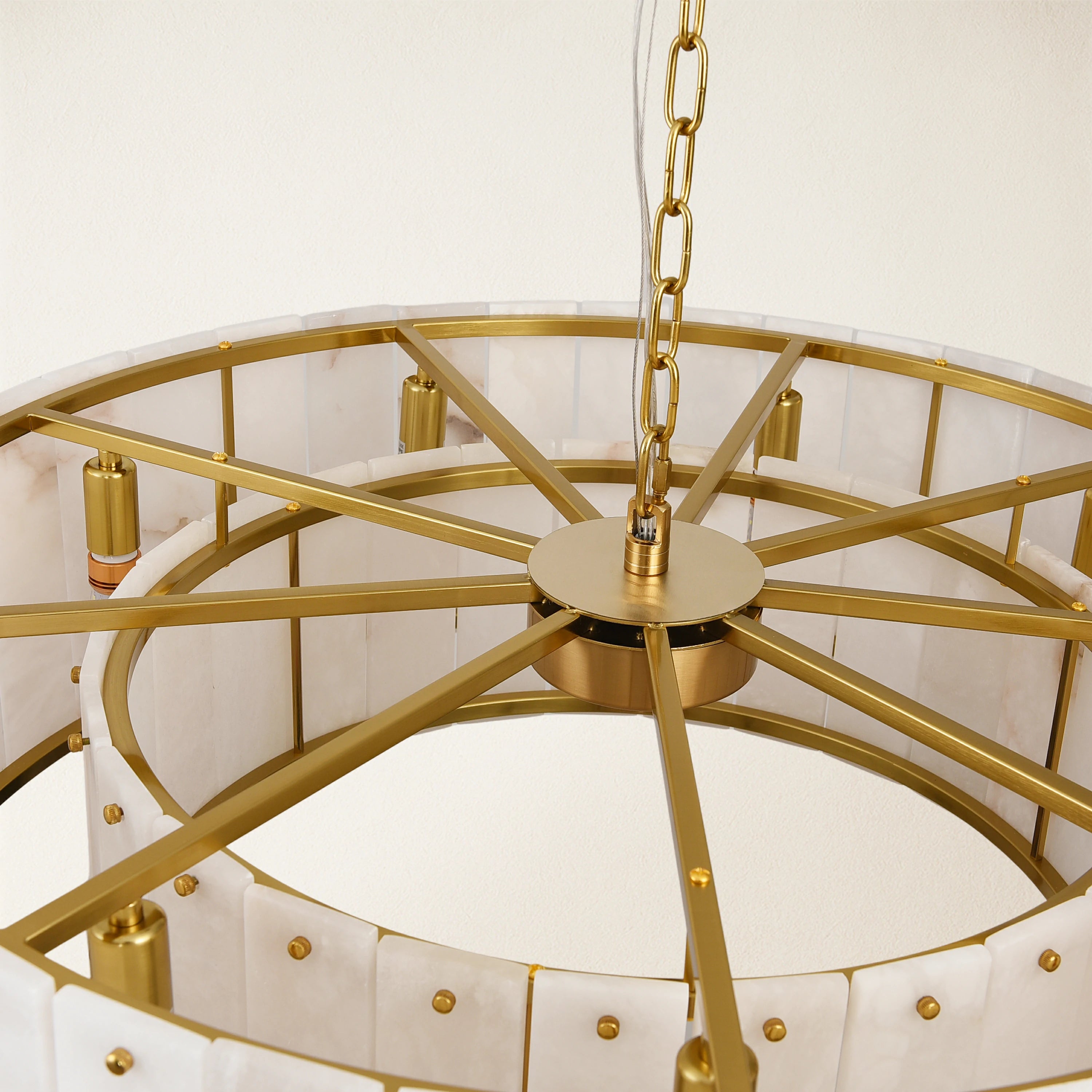 Nivislight Alabaster Round Chandelier 32"