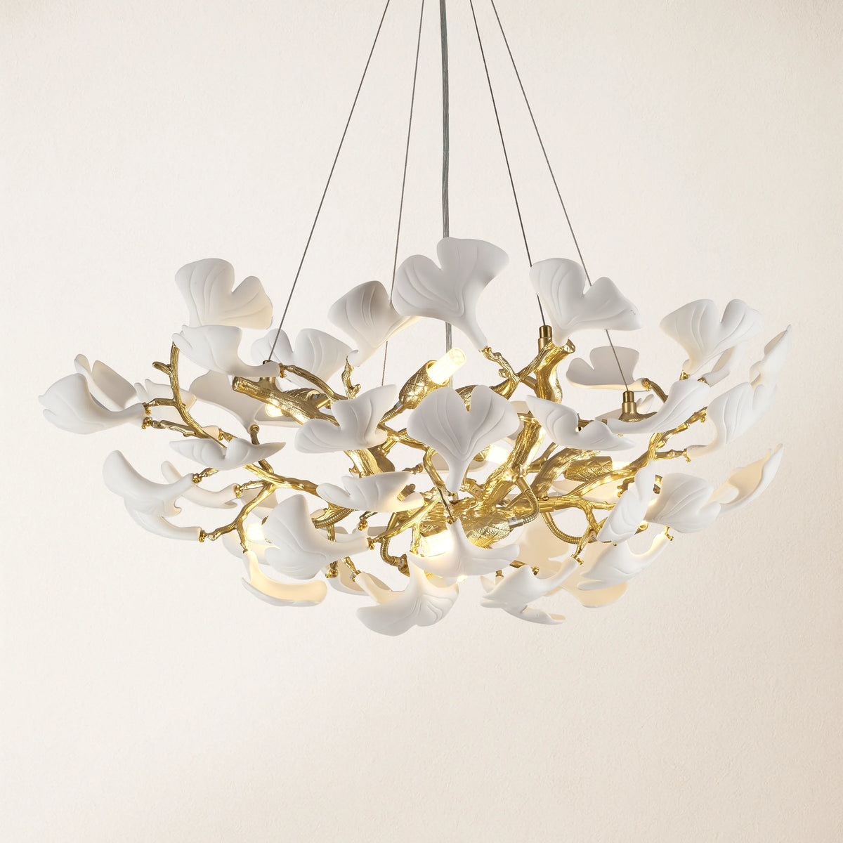 Twilight Branches Ceramic Glow Round Chandelier 32"D