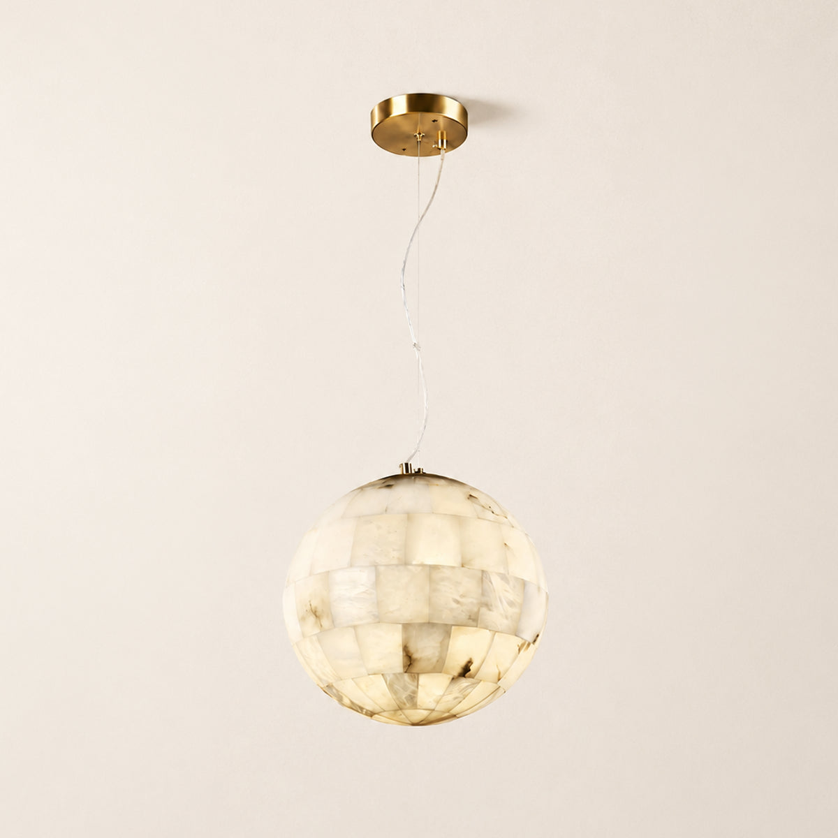 Disco Ball Alabaster Pendant Light