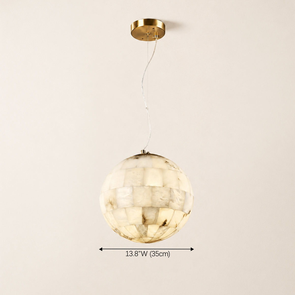 Disco Ball Alabaster Pendant Light