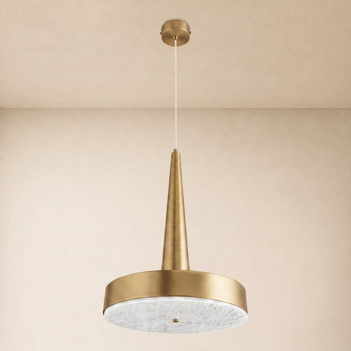 Pietra Lume White Marble Cone Pendant 14"D