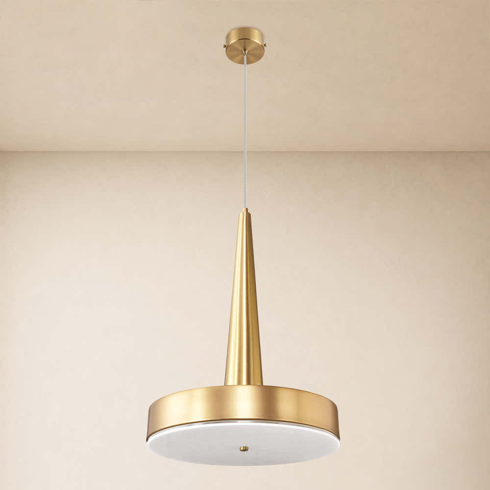 Pietra Lume Milk White Marble Cone Pendant 14"D