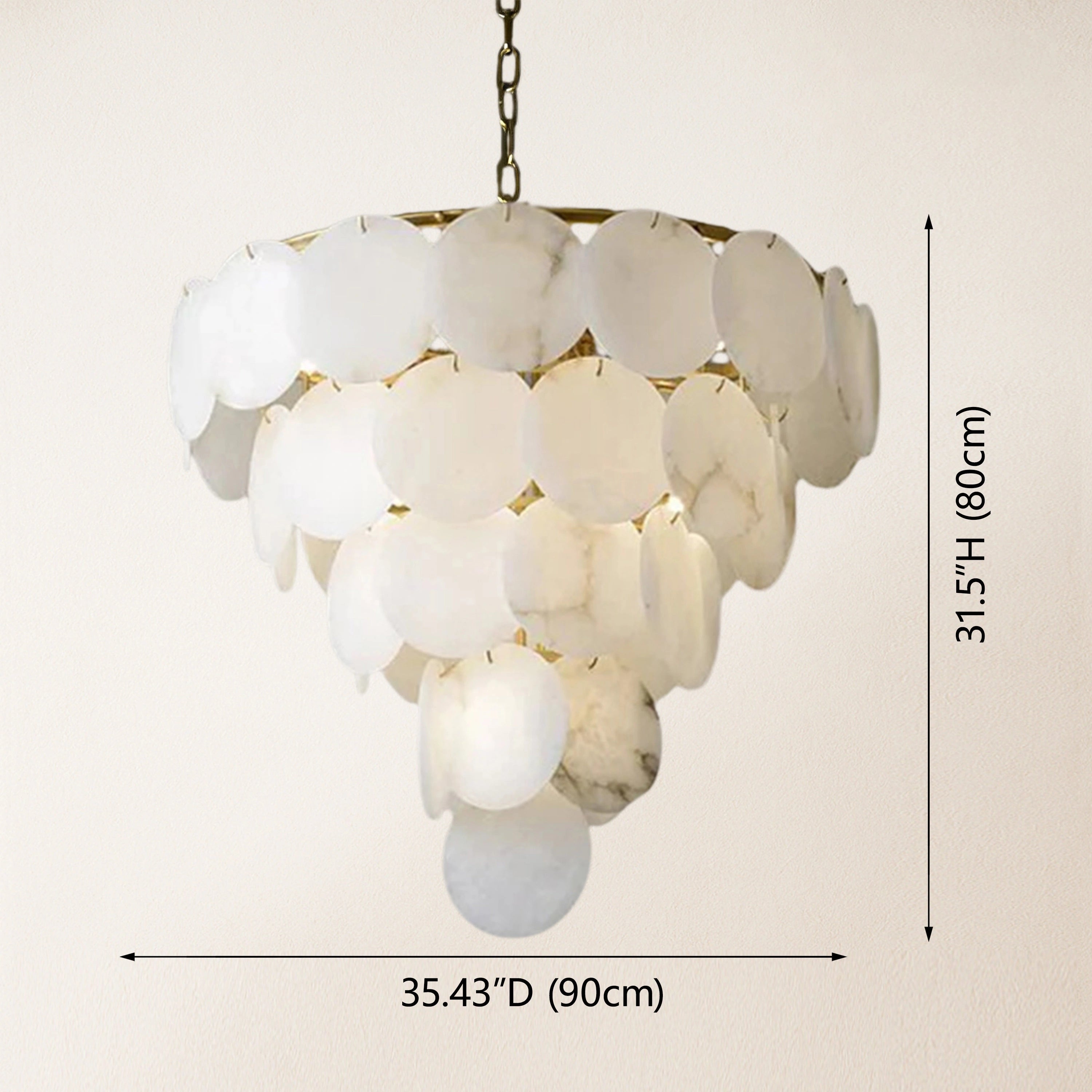 Egwent Alabaster Dish Magnolia Multi-Tiered Round Chandelier 35"D