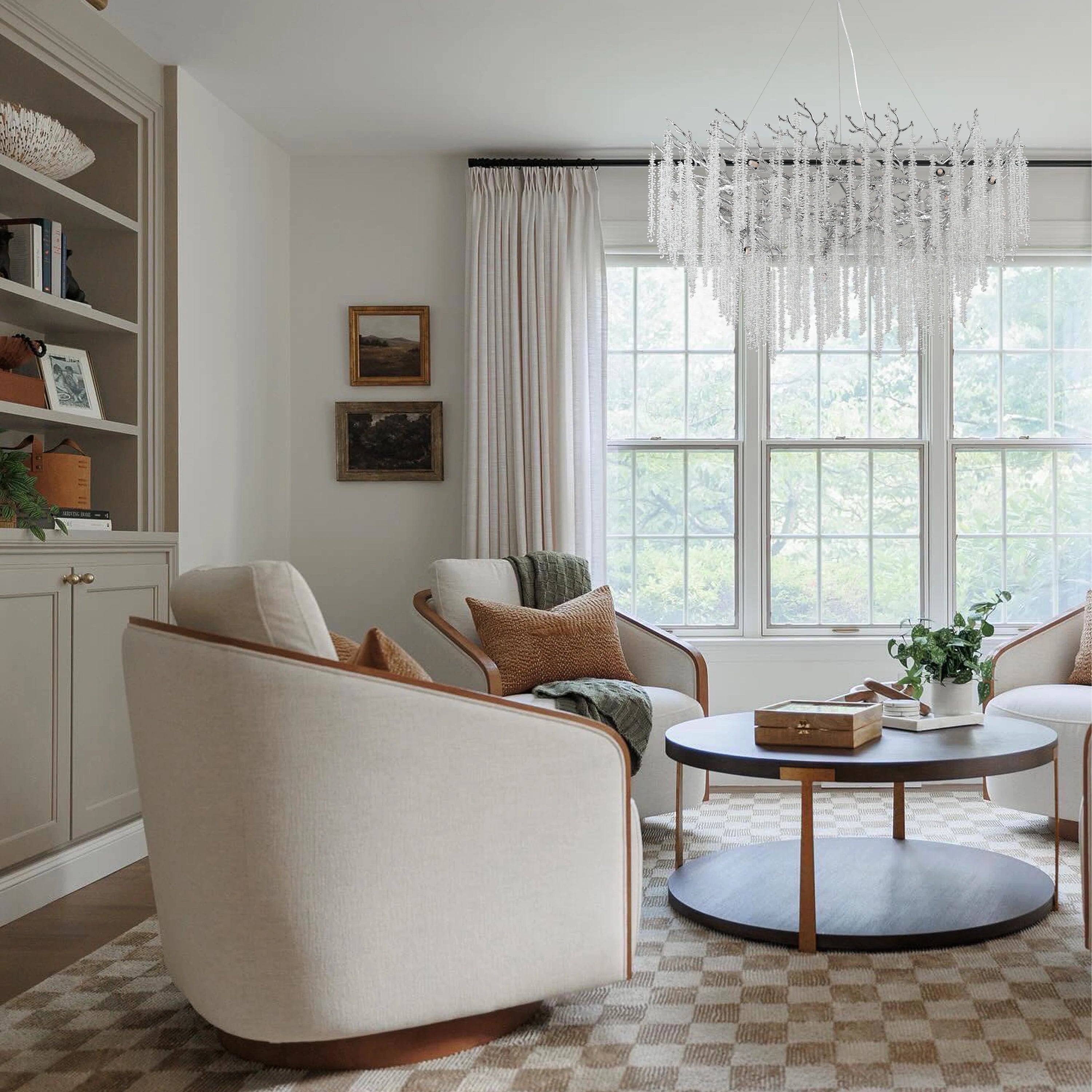 Snow Tree Branch Chandelier 47''D