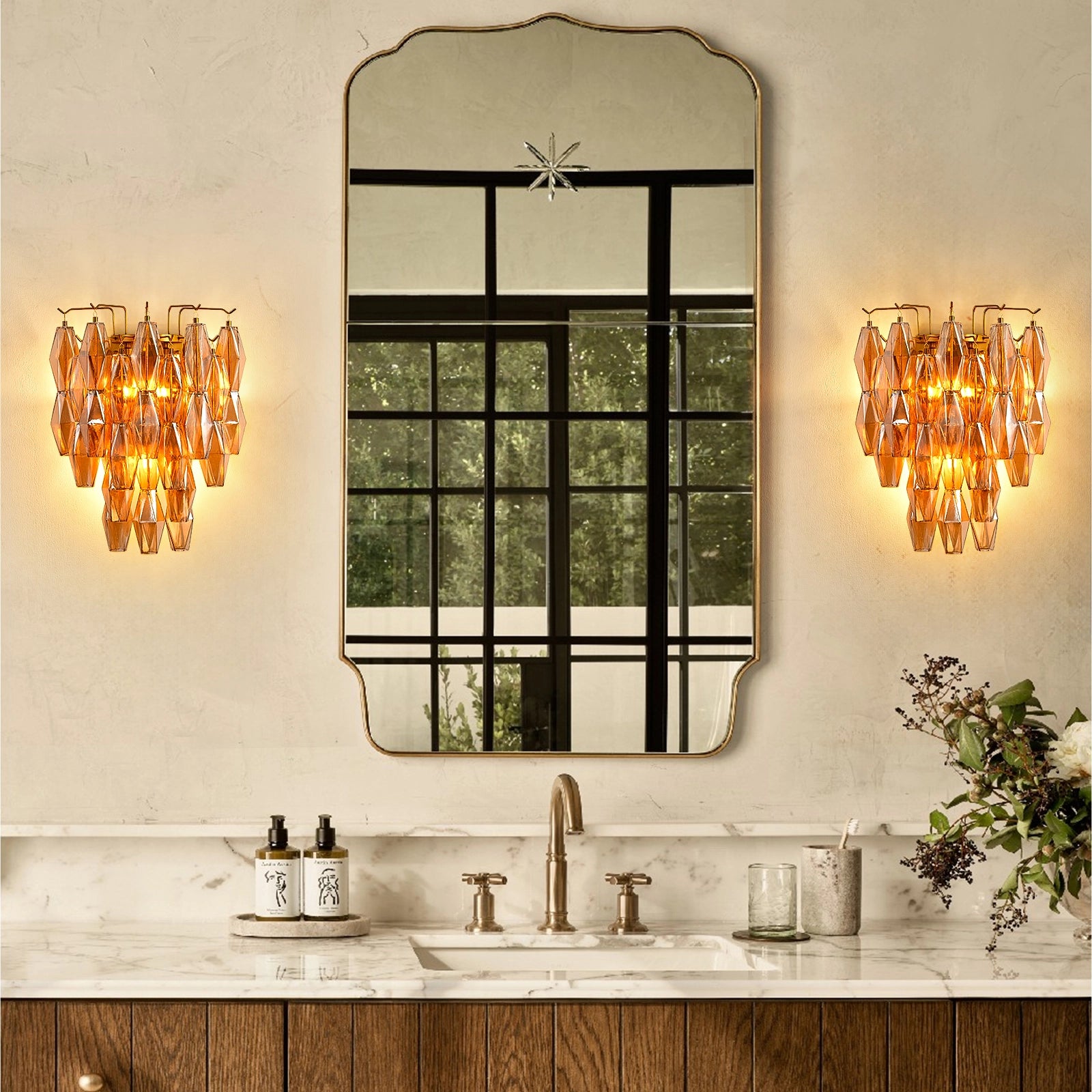 Celestial Drop Glass Wall Sconce 19.6"H