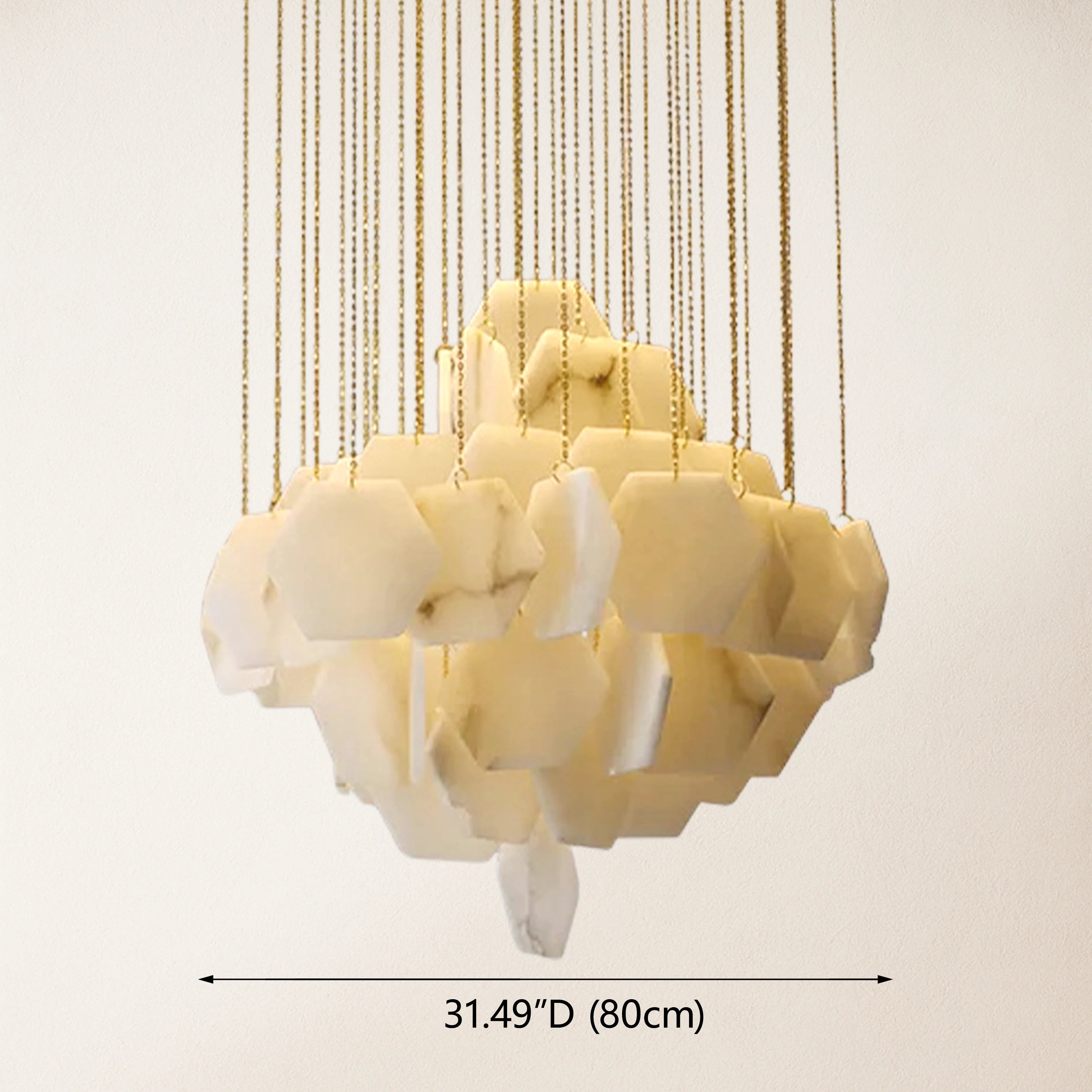 Talan Multi-layer Irregular Alabaster Chandelier 31.5"D#Finish_Gold