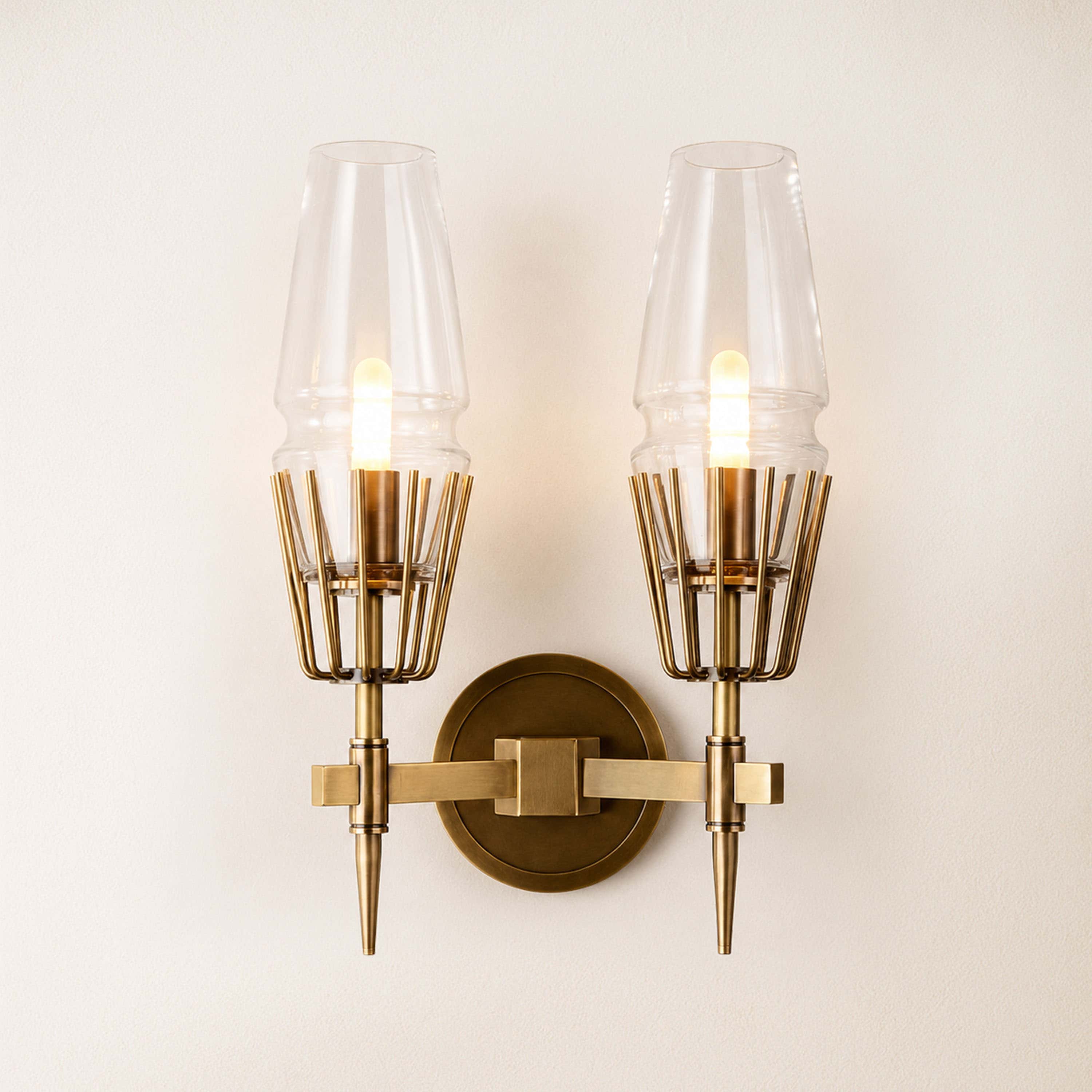 Astoria Glass 2 Light Wall Sconce