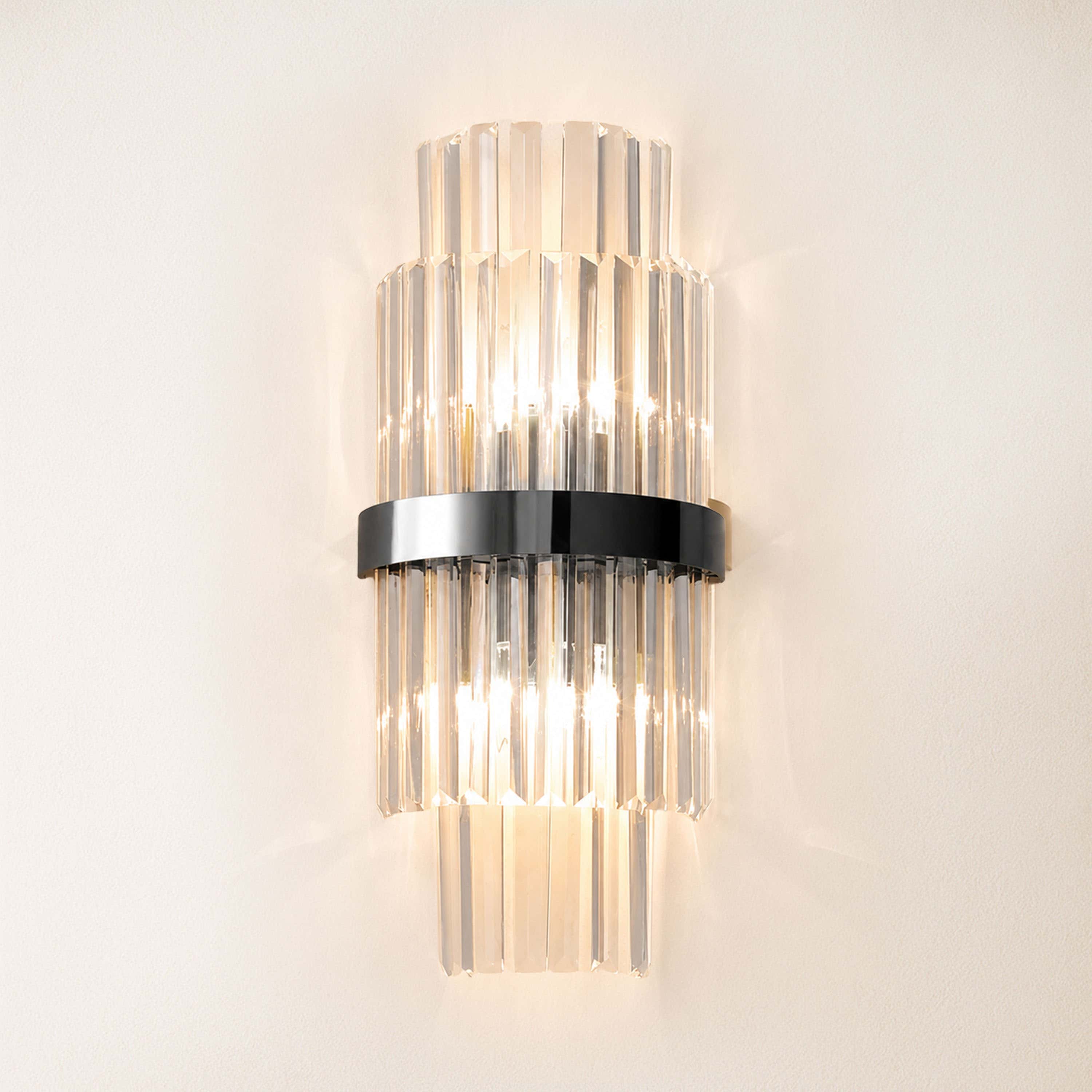Oryana Crystal Icicle 2-Tier Wall Sconce 7.9"