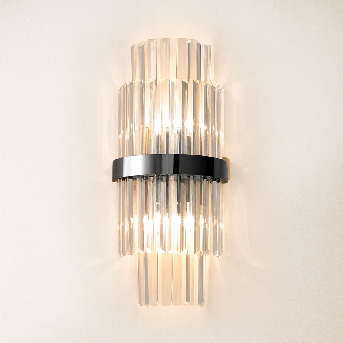 Oryana Crystal Icicle 2-Tier Wall Sconce 7.9"