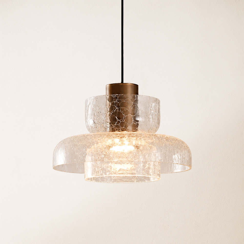Zendria Crackle Glass Pendant Light