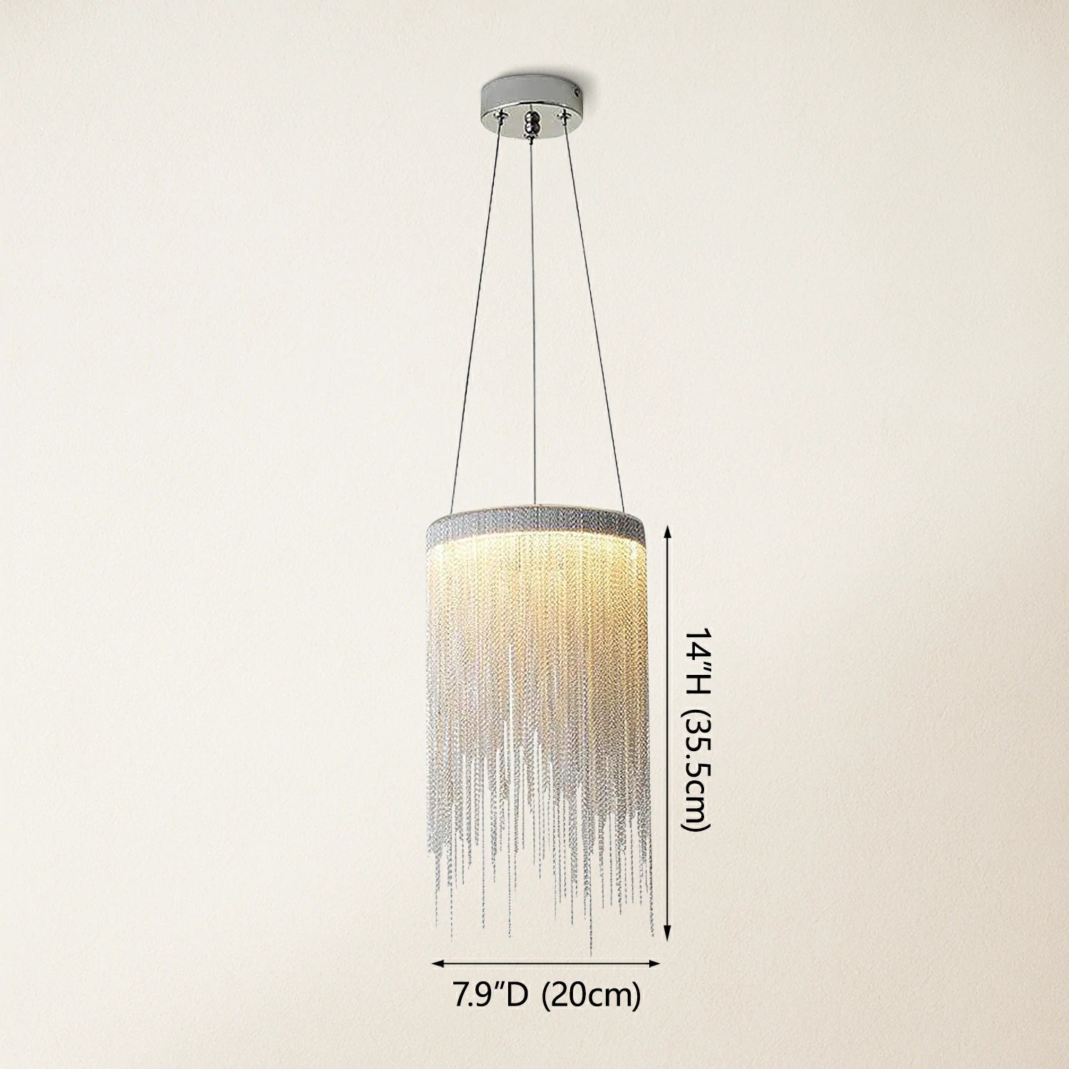 Teresa Cadena Chain Tassel Pendant Light Fixture 8"W