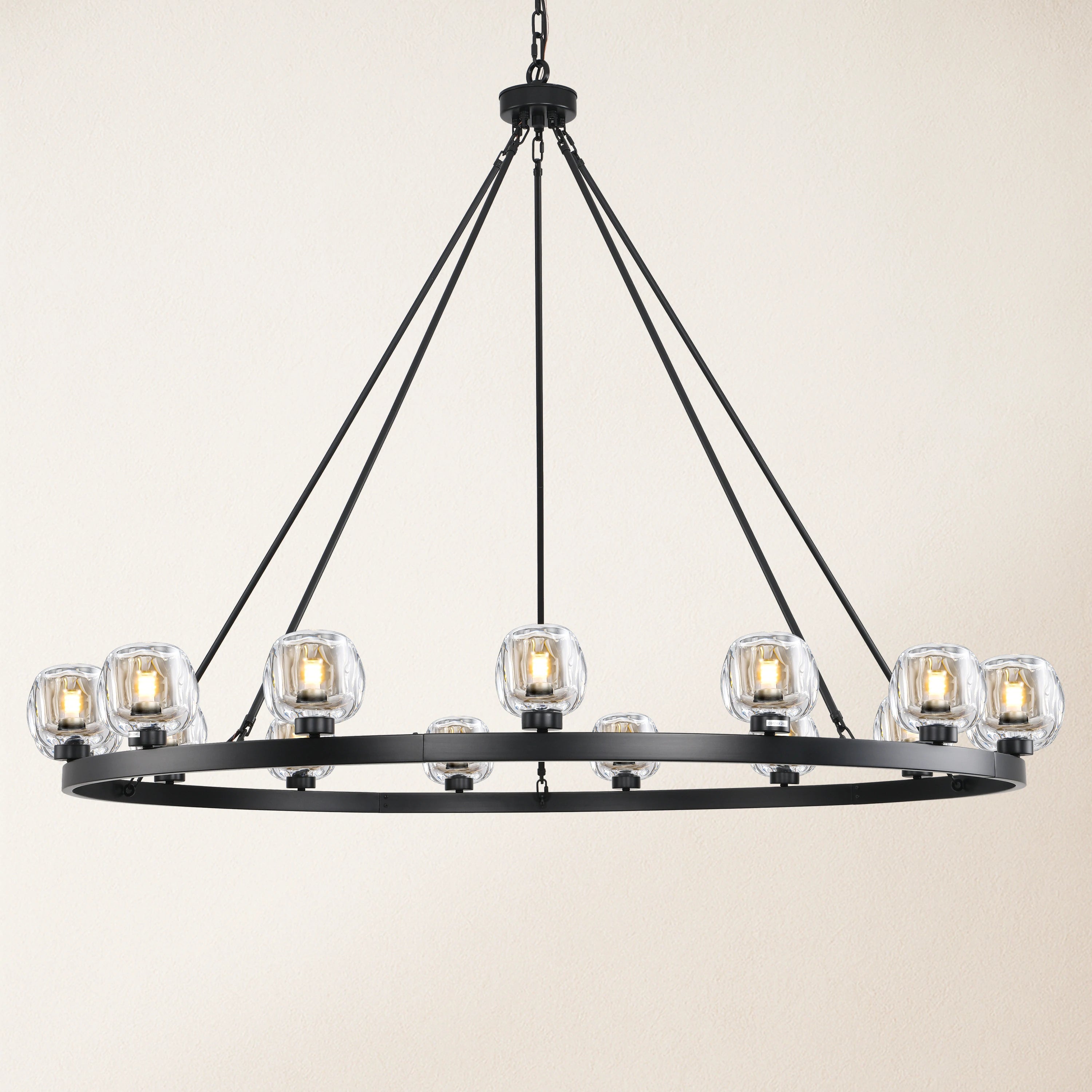 Vellum Crystal Round Chandelier 59"D