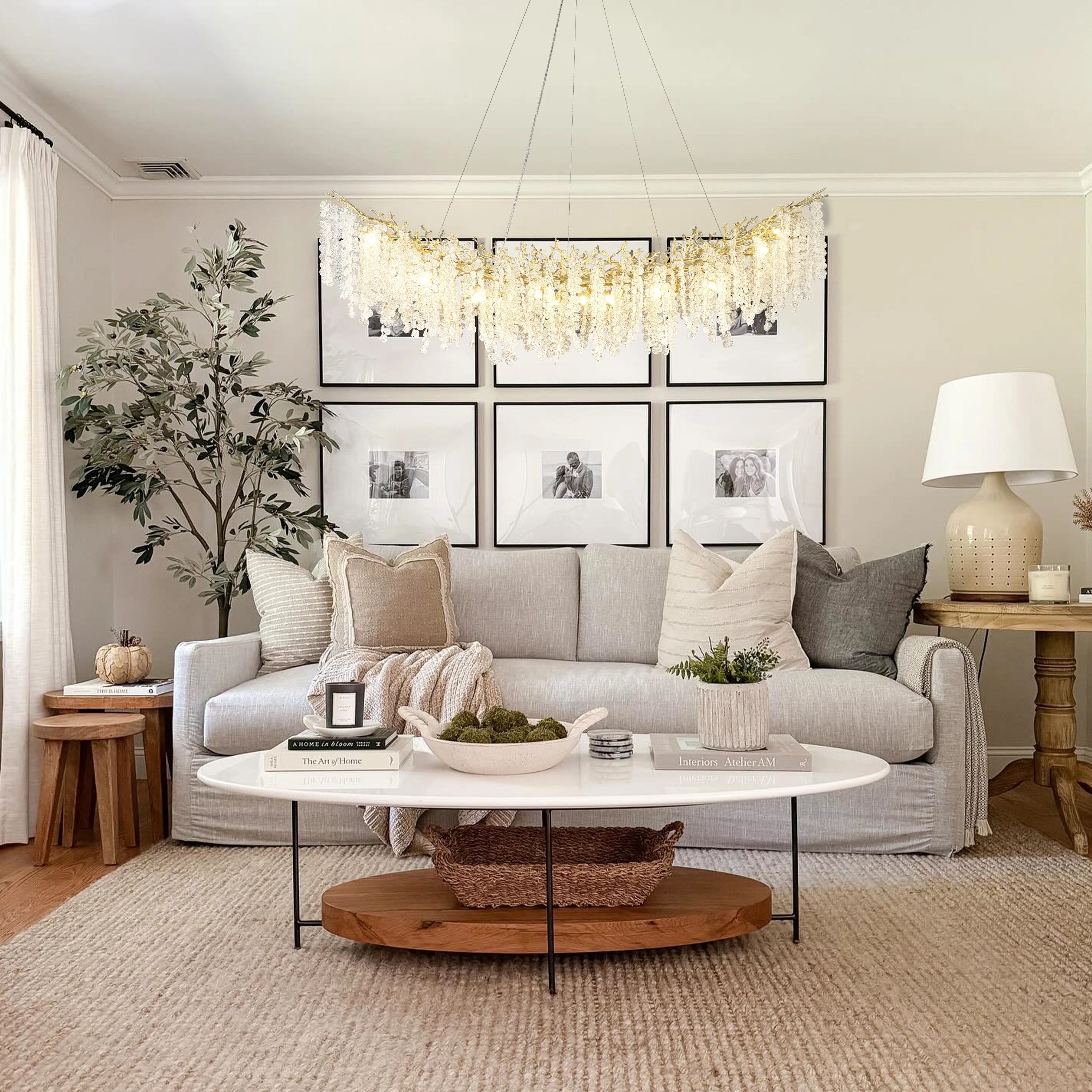 Shiro Noda Crystal Tree Branch Linear Chandelier 72"
