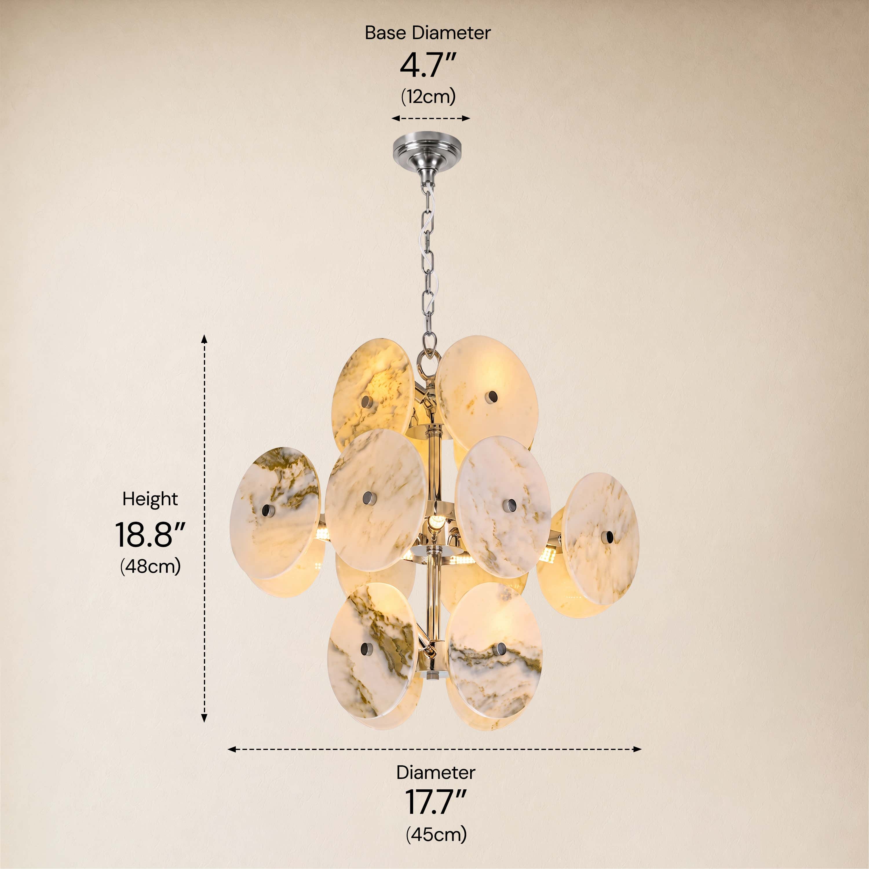 Pietra Ivory Marble Disc Pendant 17.7"D