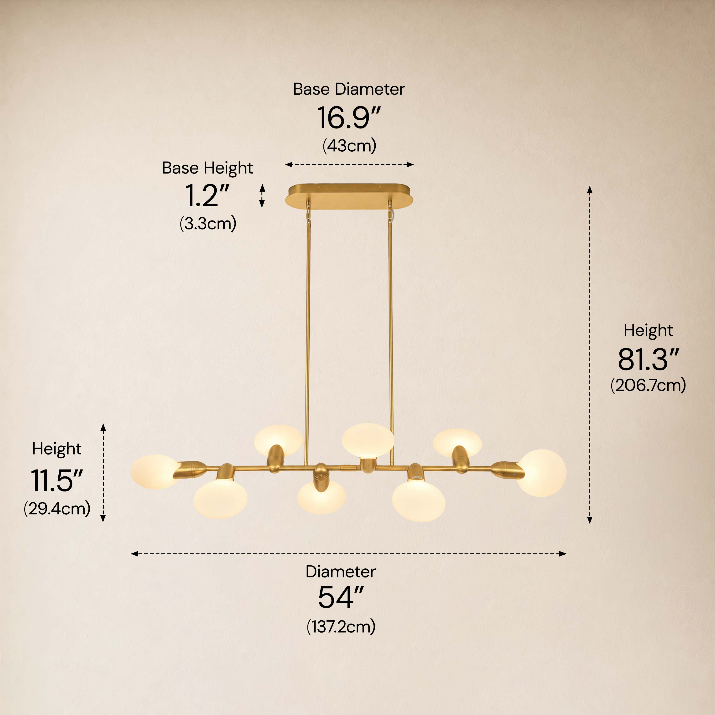Calantha Petal Glass Linear Chandelier 54"D