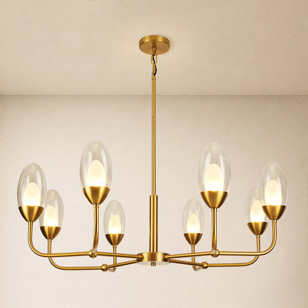 Cressa Oval Glass Round Chandelier 37"D#Finish_Gold