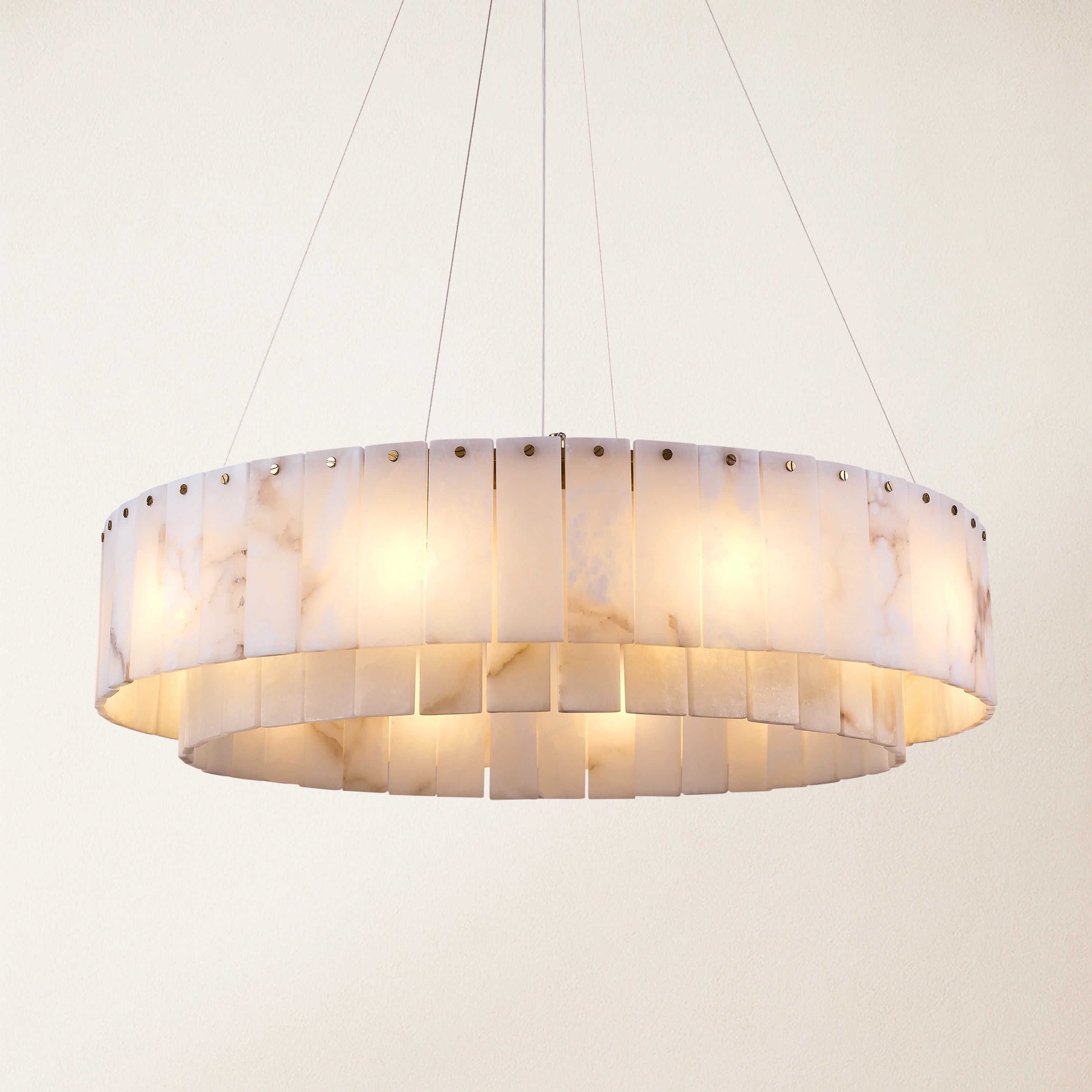 Sawyer Alabaster Round Chandelier 31.5"