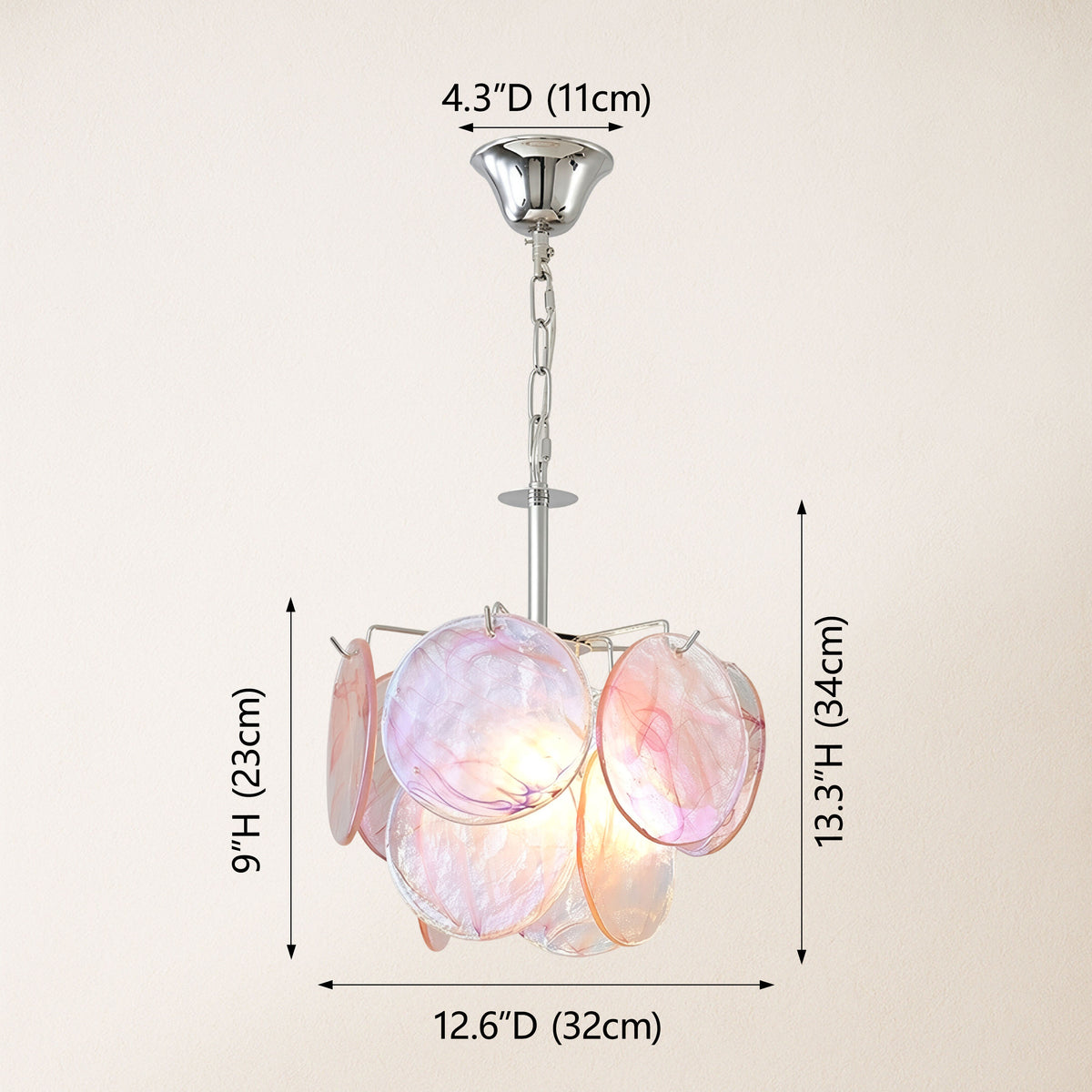 Murello Murano Disc Glass Round Chandelier