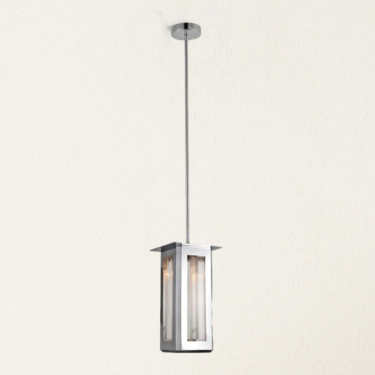 Baluster Rectangle Glass Pendant 7"W