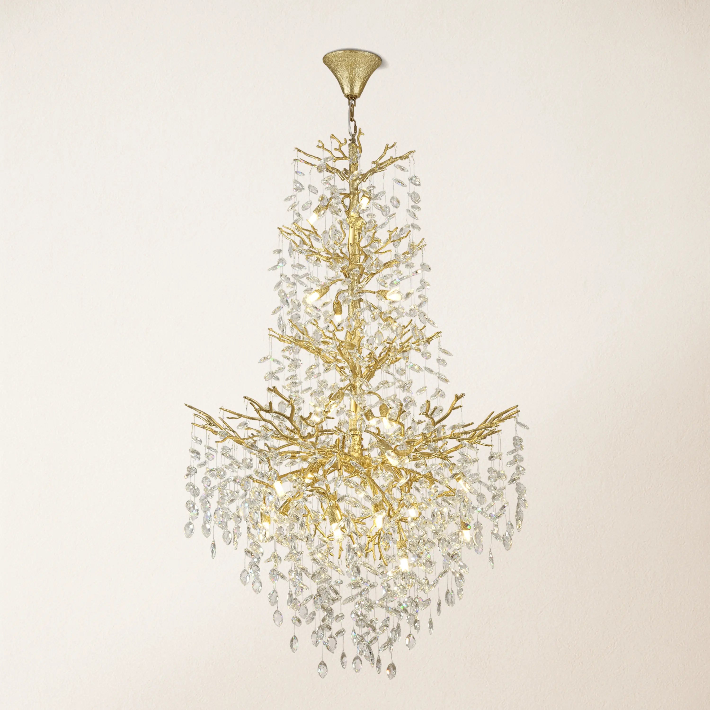 Frostleaf Crystal Cascade Grand Staircase Chandelier 61"H