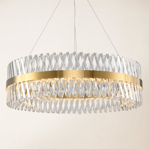 Vetro Prism Crystal Round Chandelier 40"D