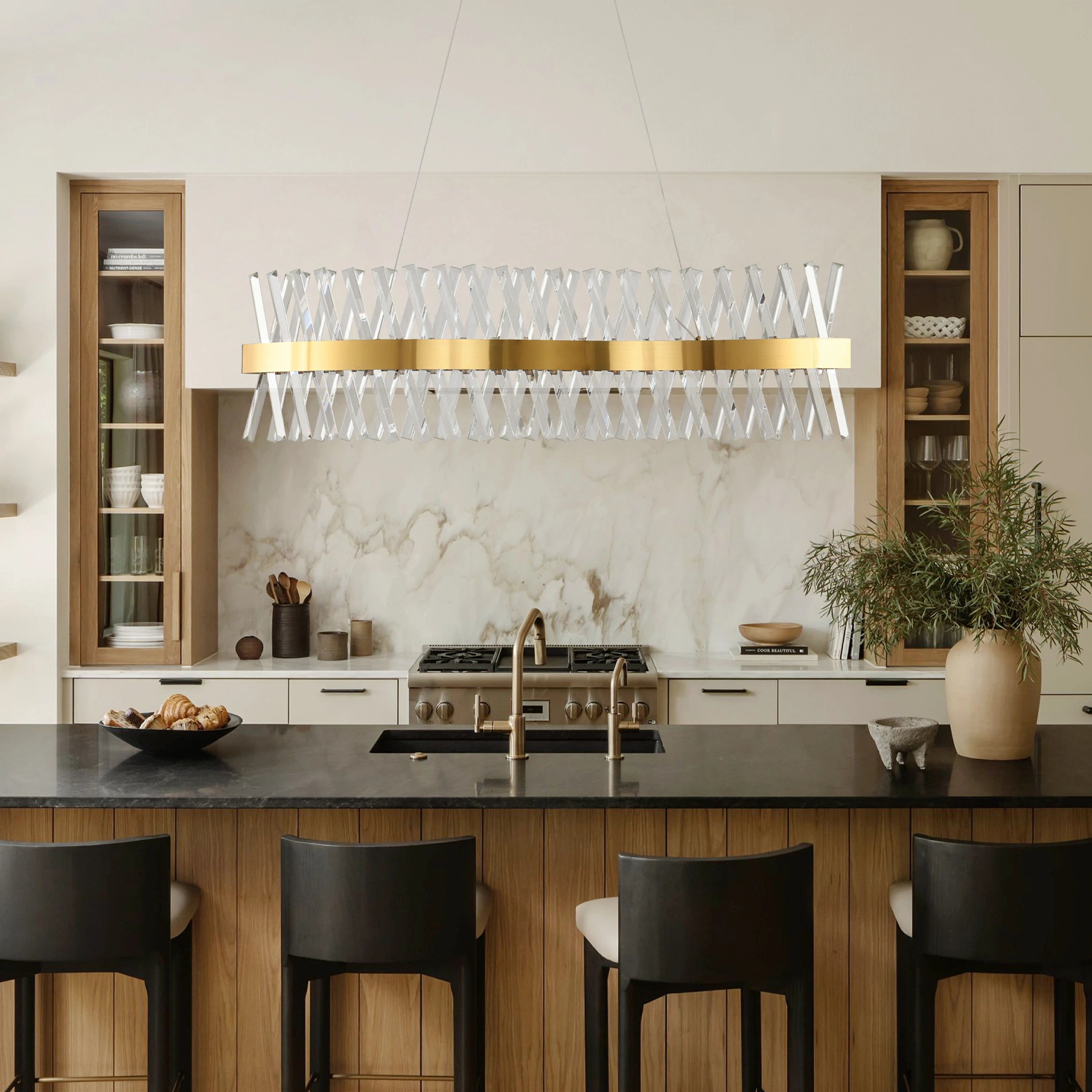 Vetro Prism Crystal Rectangular Chandelier 40"