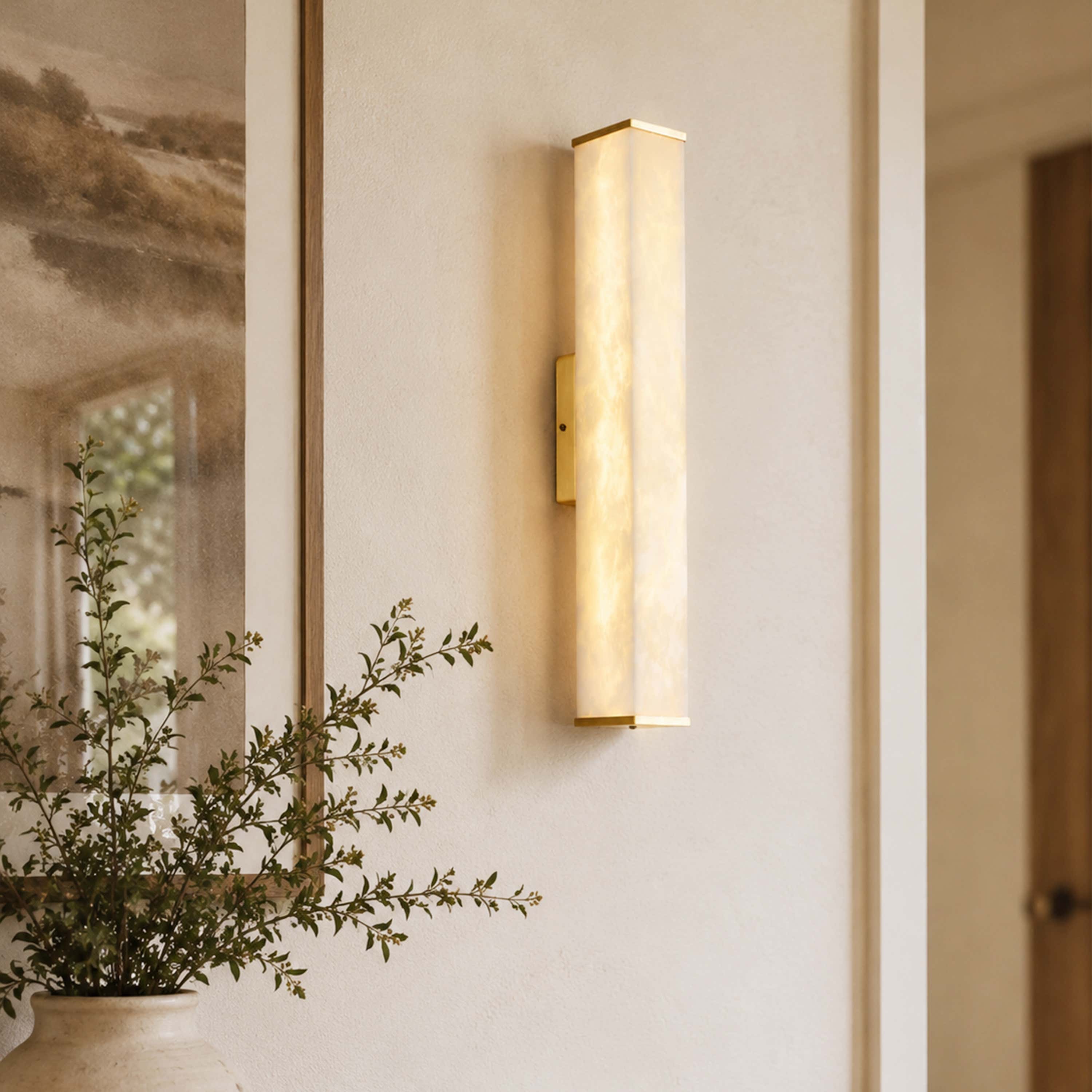 Valoria Alabaster Rectangular Wall Sconce