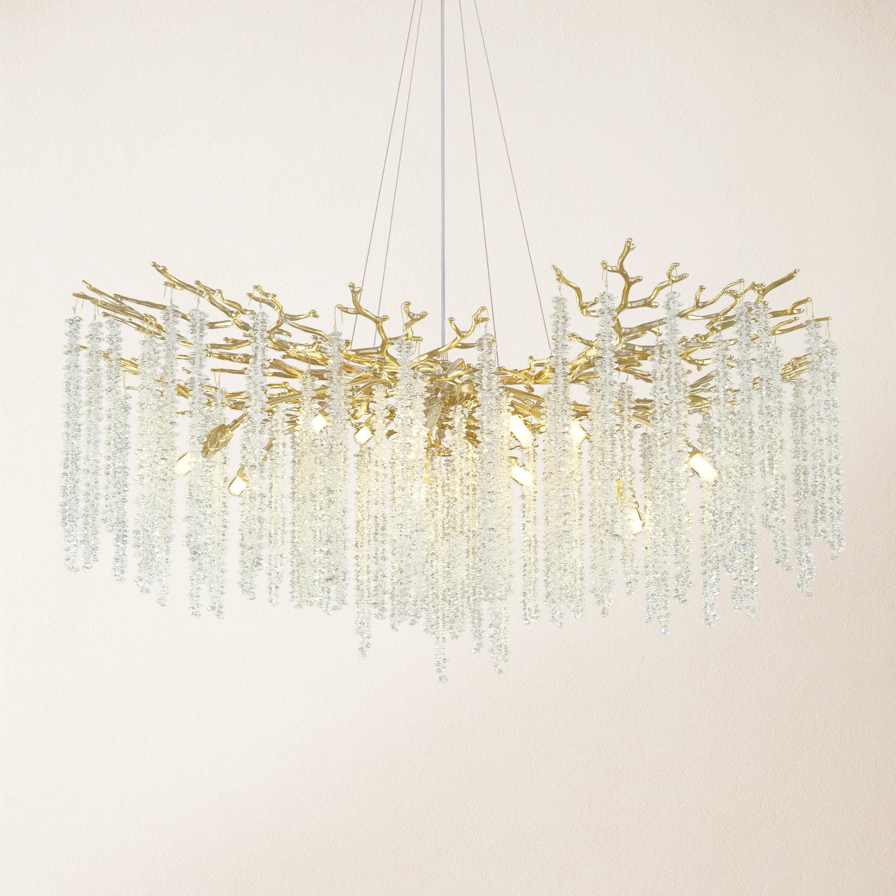 Snow Tree Branch Crystal Chandelier 40"D