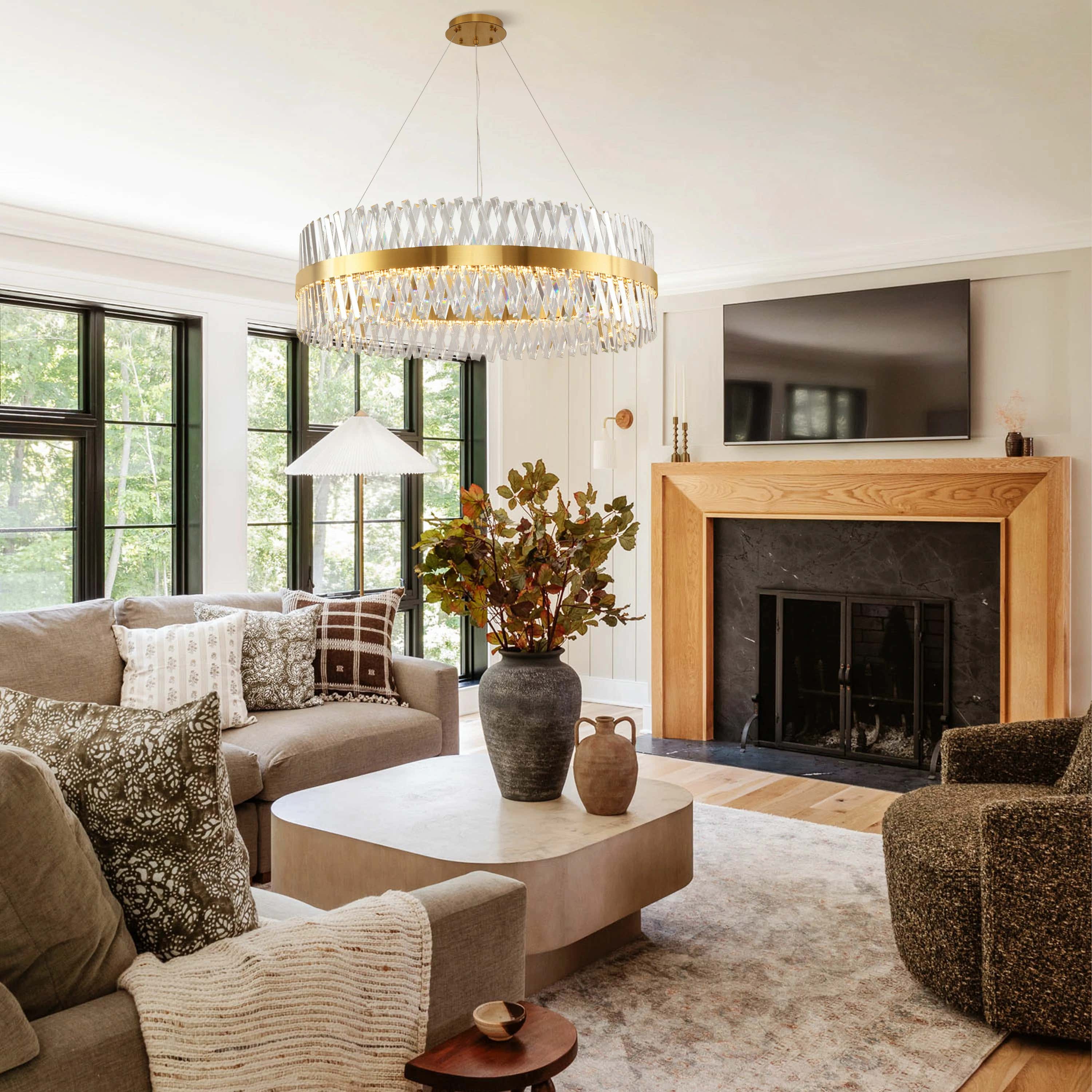 Vetro Prism Crystal Round Chandelier 40"D