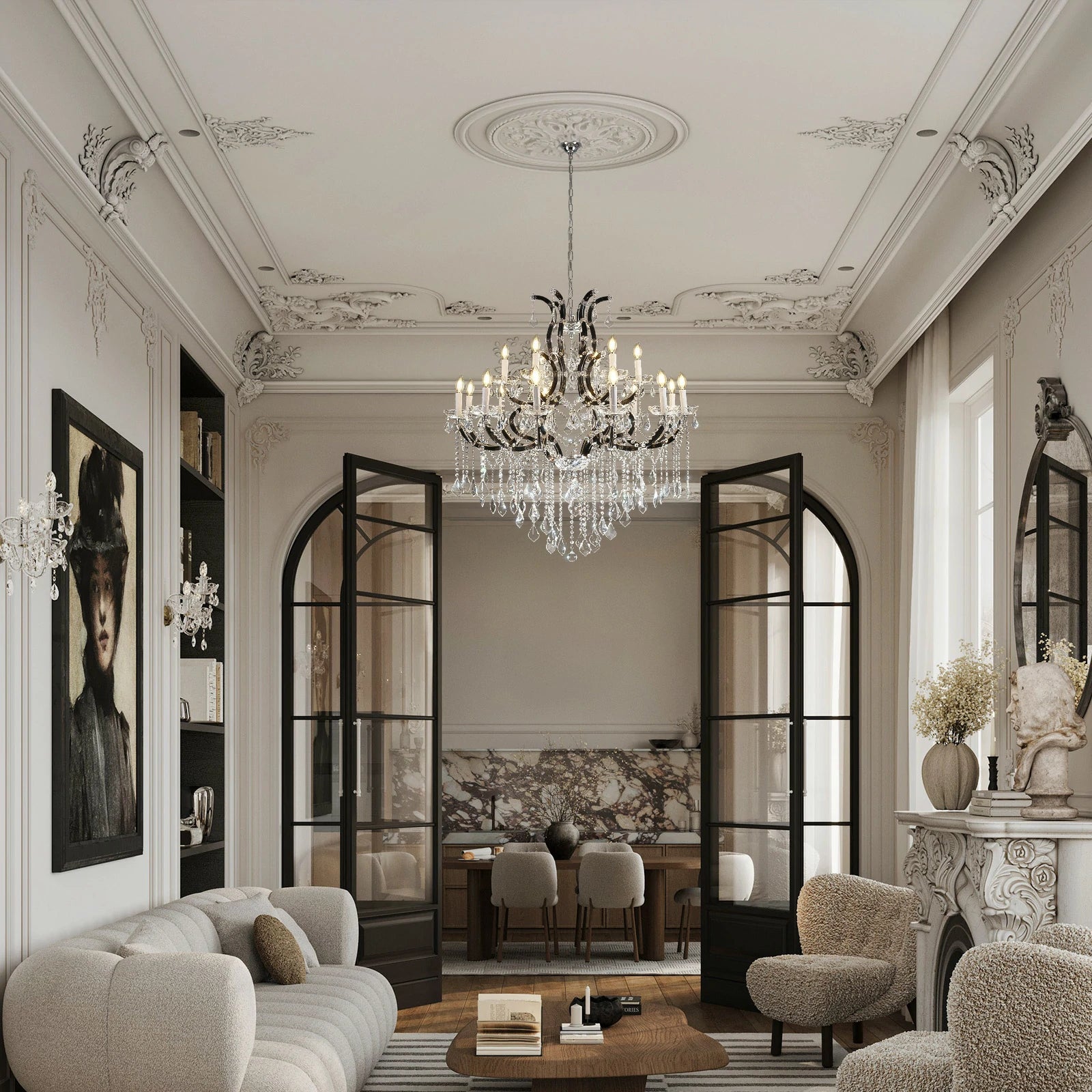 Roco Crystal Classical Round Chandelier 40"D