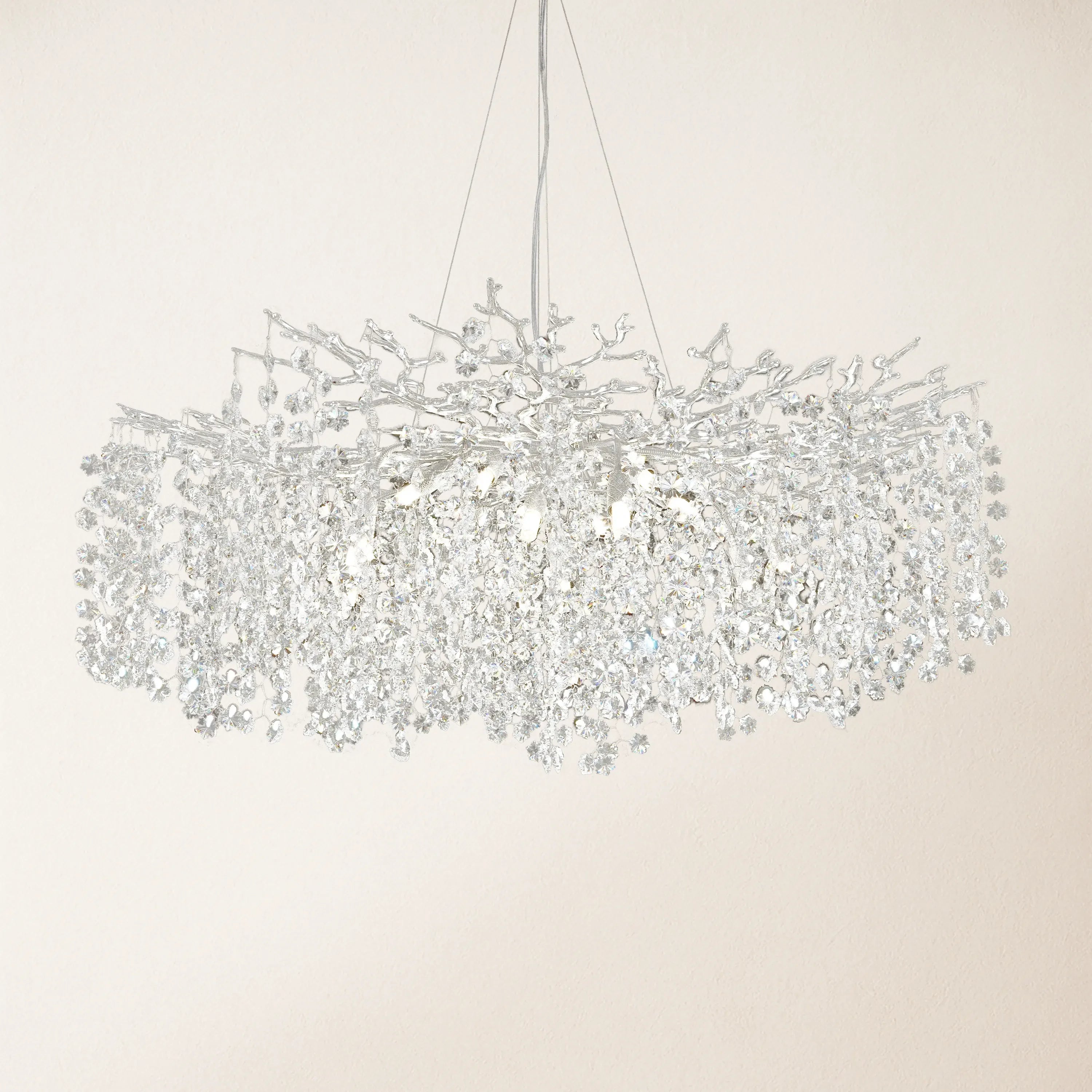 Lustre Branches Crystal Round Chandelier for All Rooms 40"D