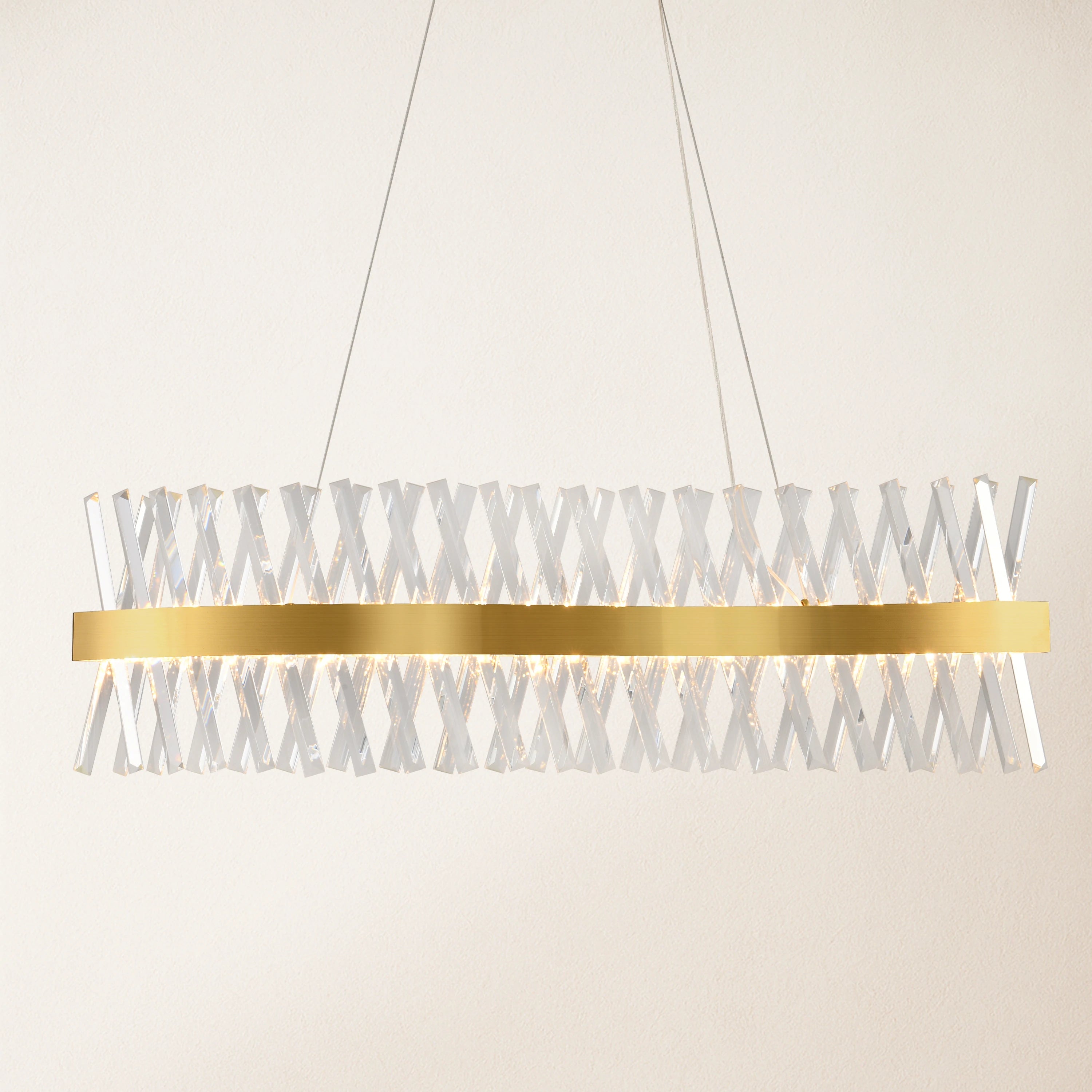 Vetro Prism Crystal Rectangular Chandelier 40"