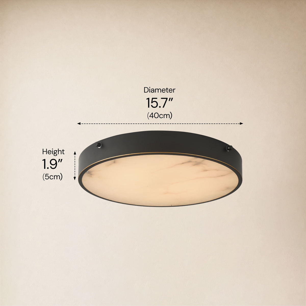 Roselyn Alabaster Round Flush Mount 16"D