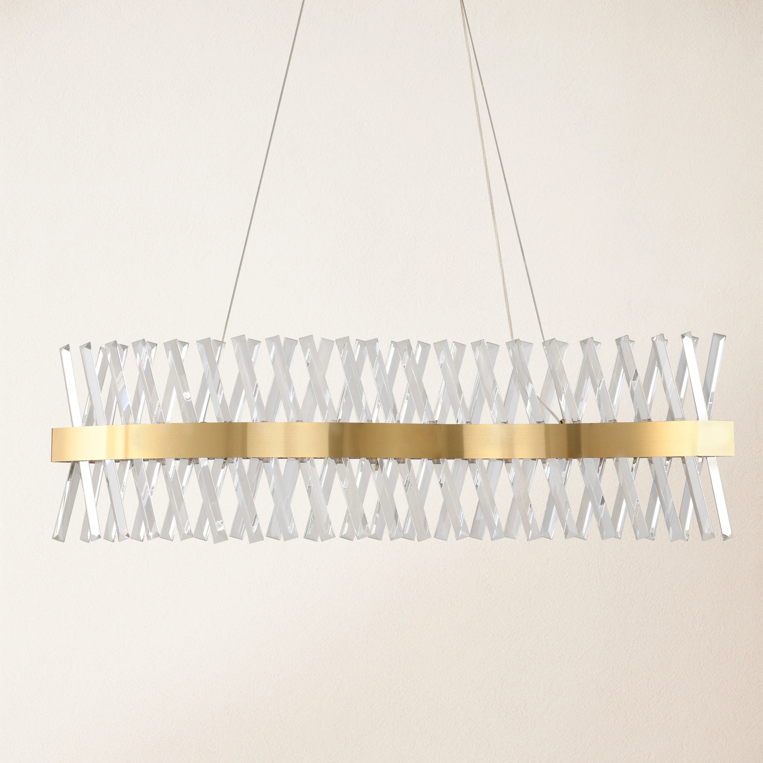 Vetro Prism Crystal Rectangular Chandelier 40"