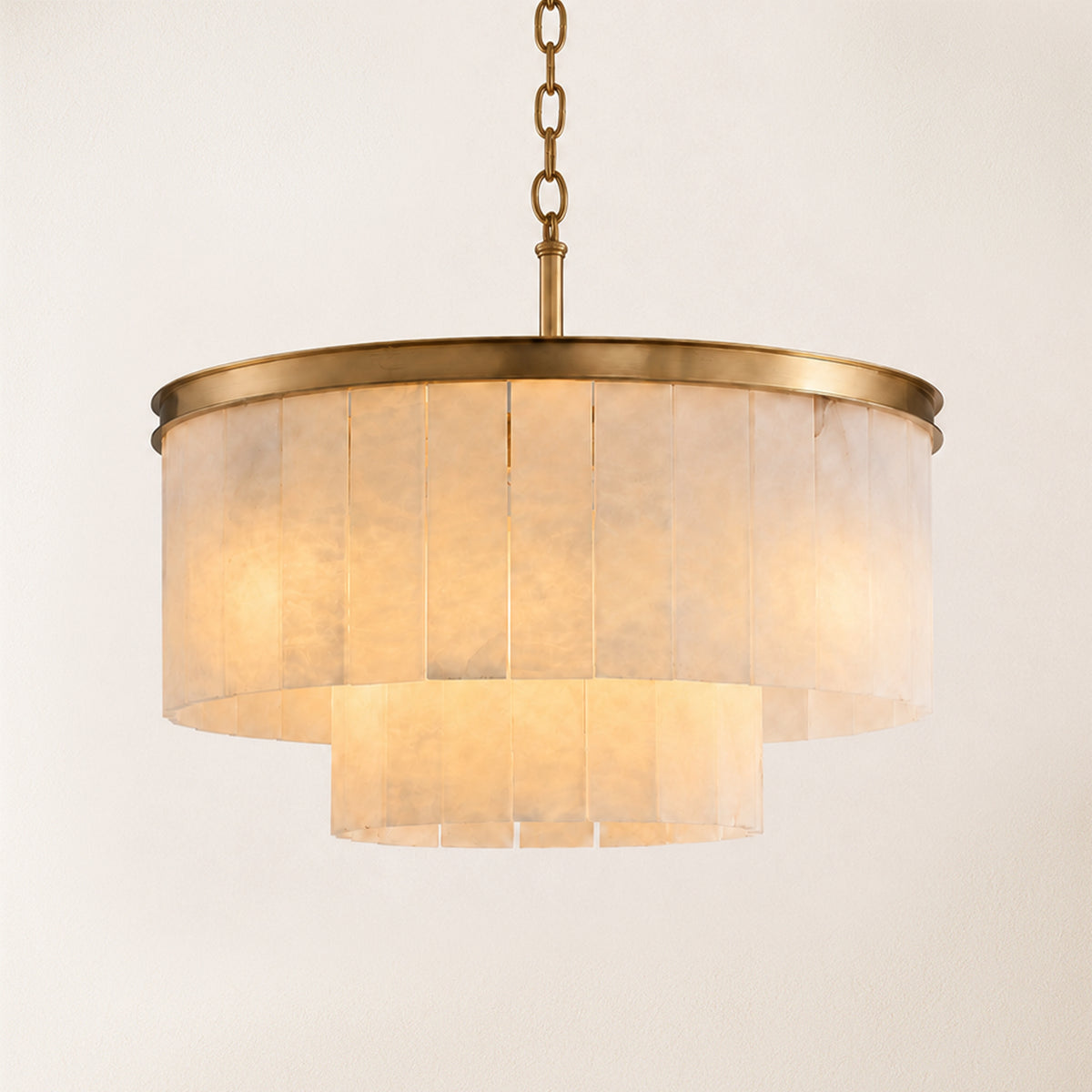 Montrava Alabaster Tiered Round Chandelier