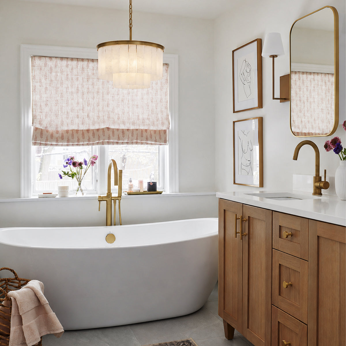 Montrava Alabaster Tiered Round Chandelier