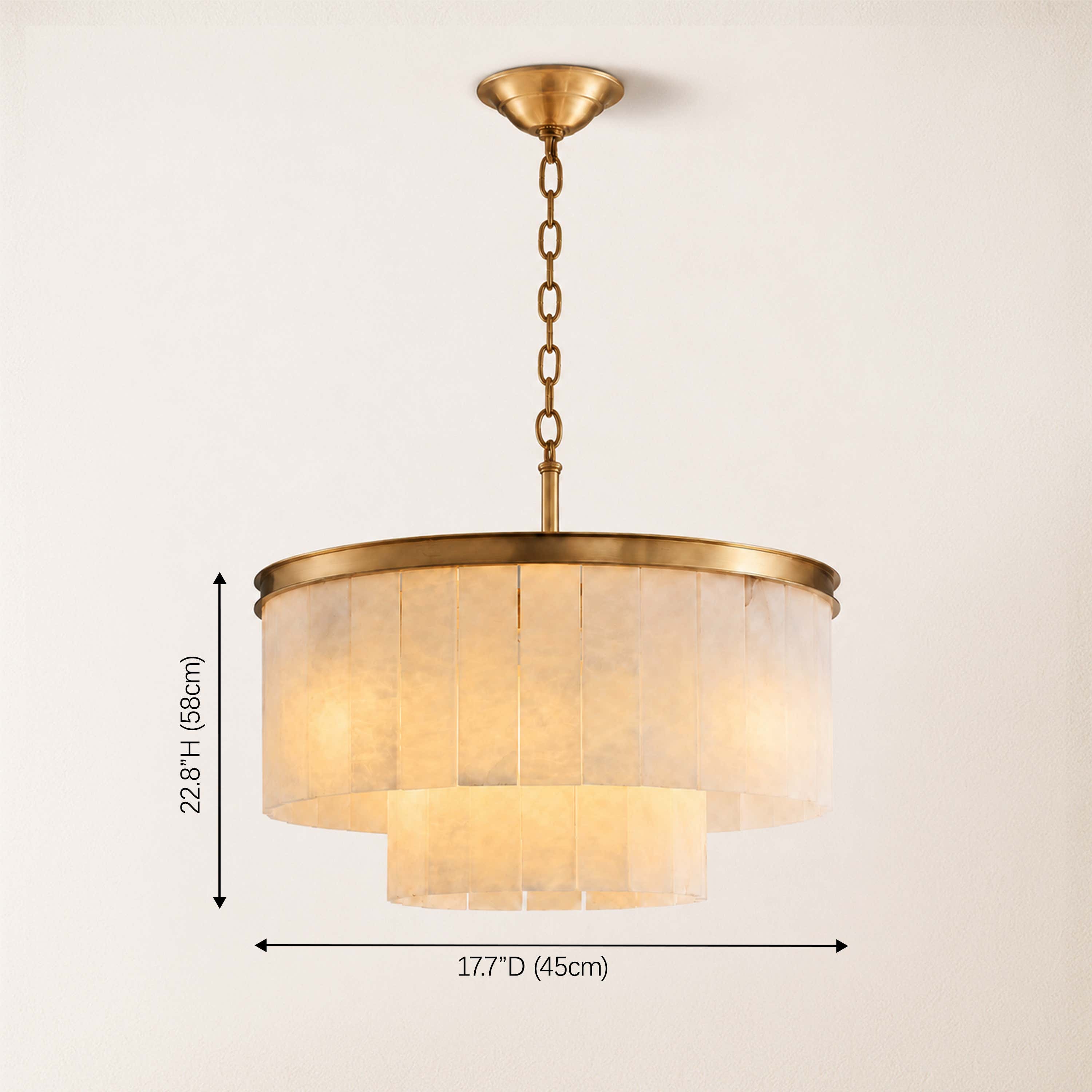 Montrava Alabaster Tiered Round Chandelier