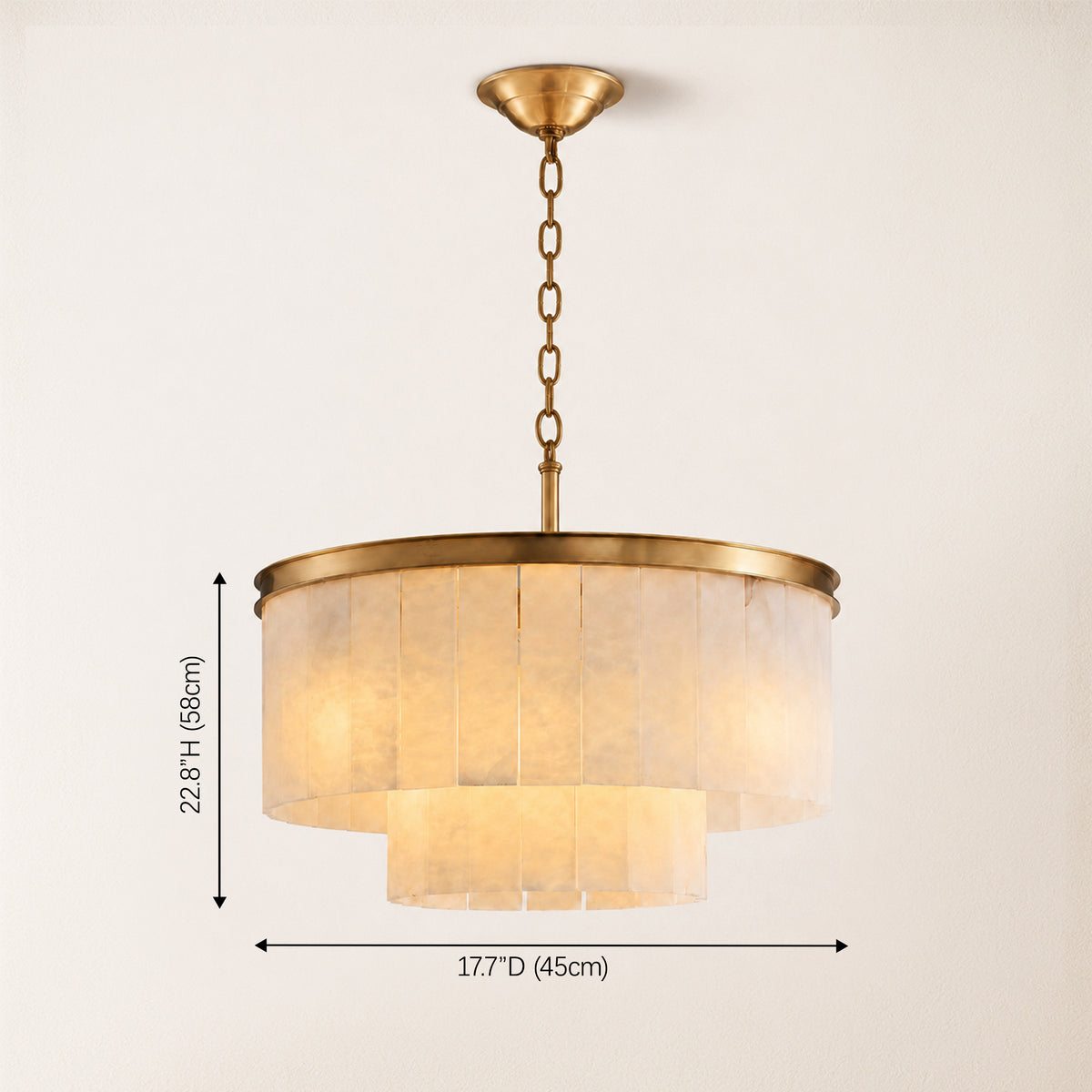 Montrava Alabaster Tiered Round Chandelier